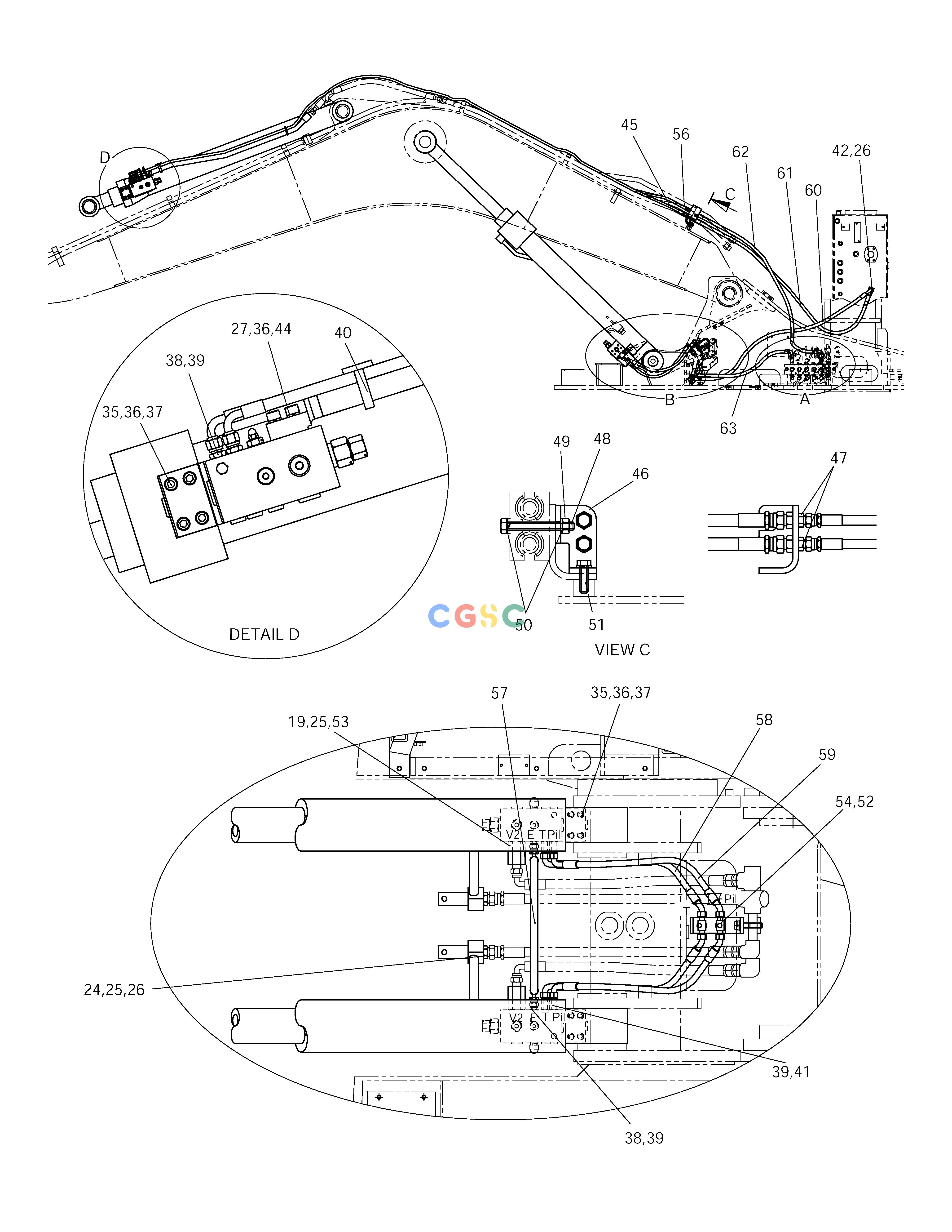 斗山零件查询FRONT PIPING-LOCK VALVE(2) SOLAR 140W-V RAIL WAY Doosan parts catalog online