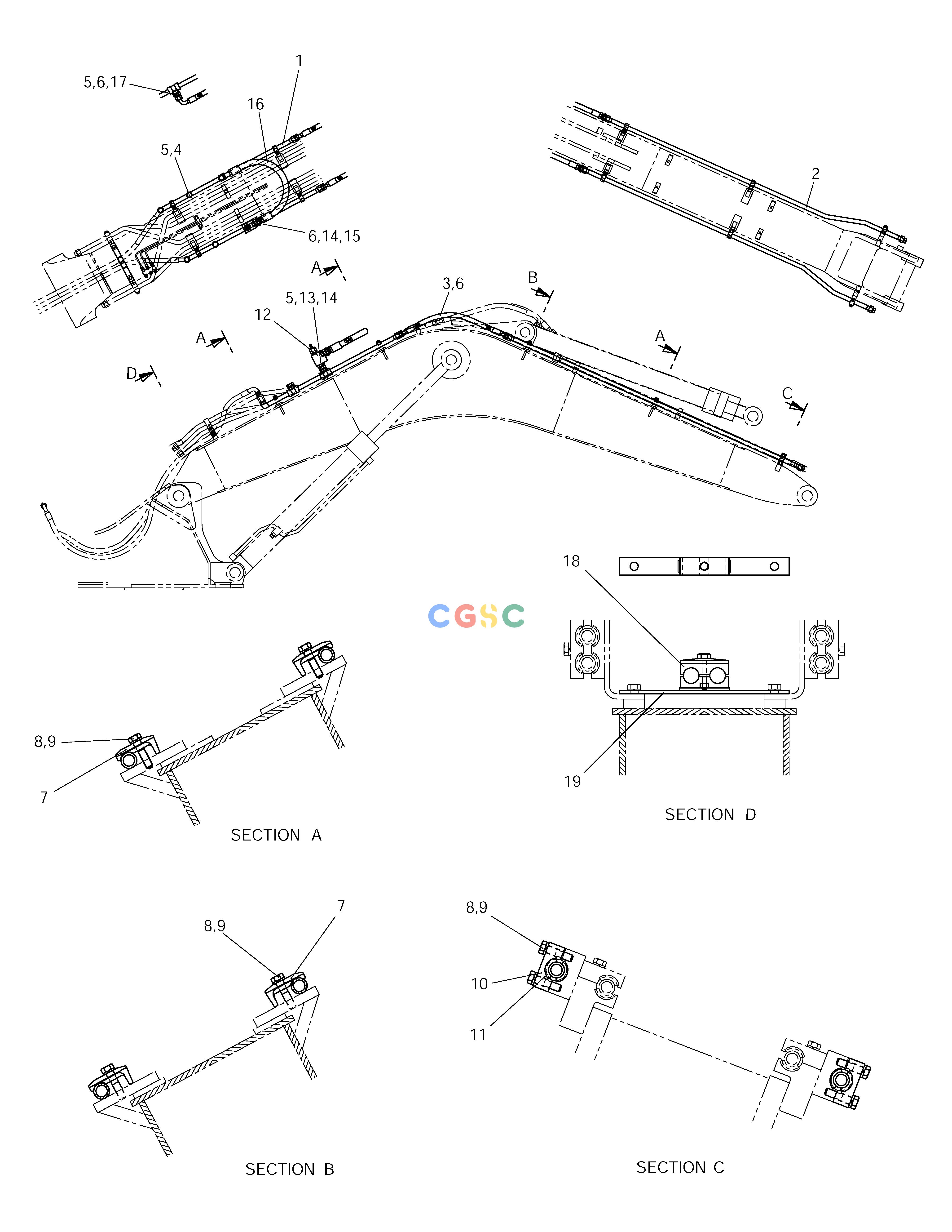 斗山零件查询FRONT PIPING-BREAKER SOLAR 140W-V RAIL WAY Doosan parts catalog online