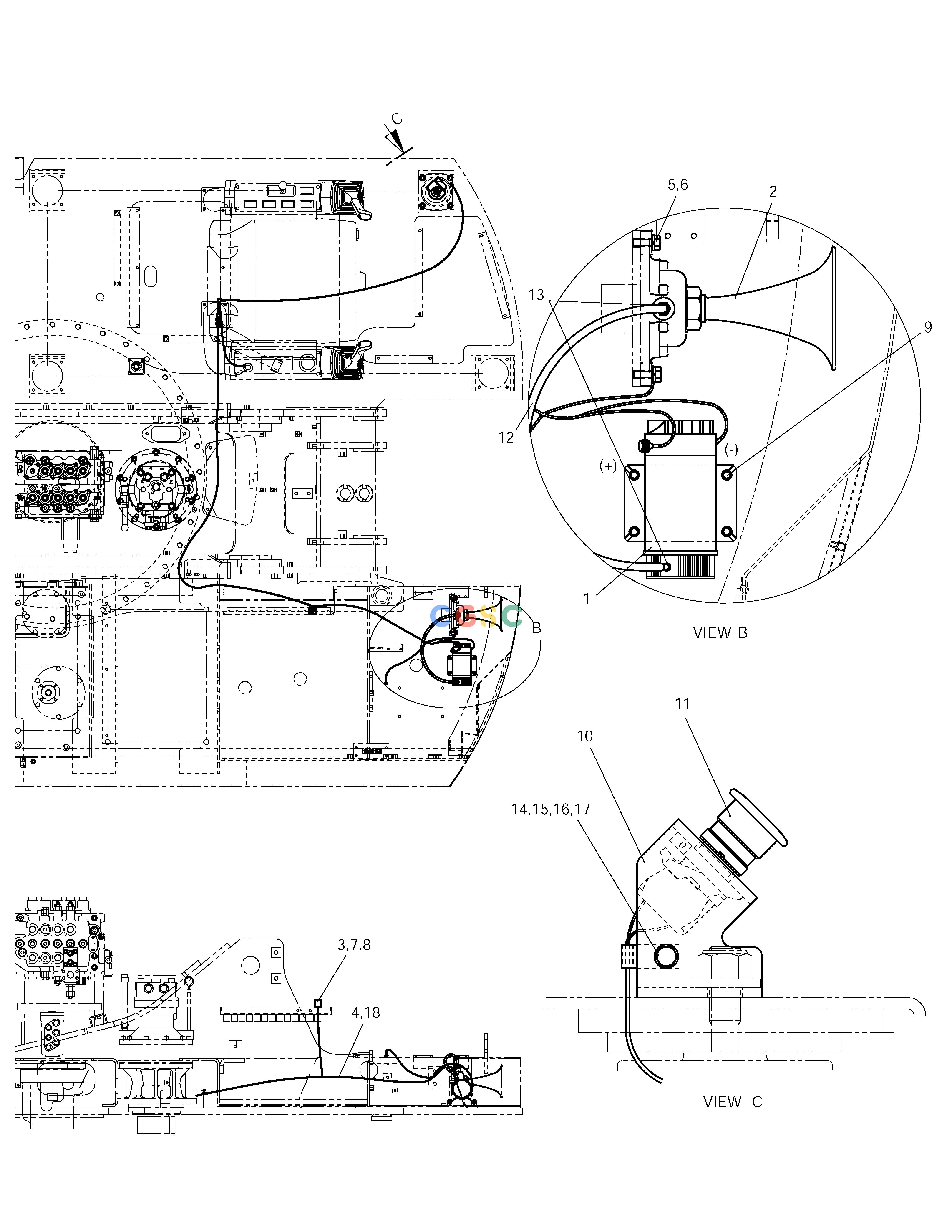 斗山零件查询HORN AIR SOLAR 140W-V RAIL WAY Doosan parts catalog online
