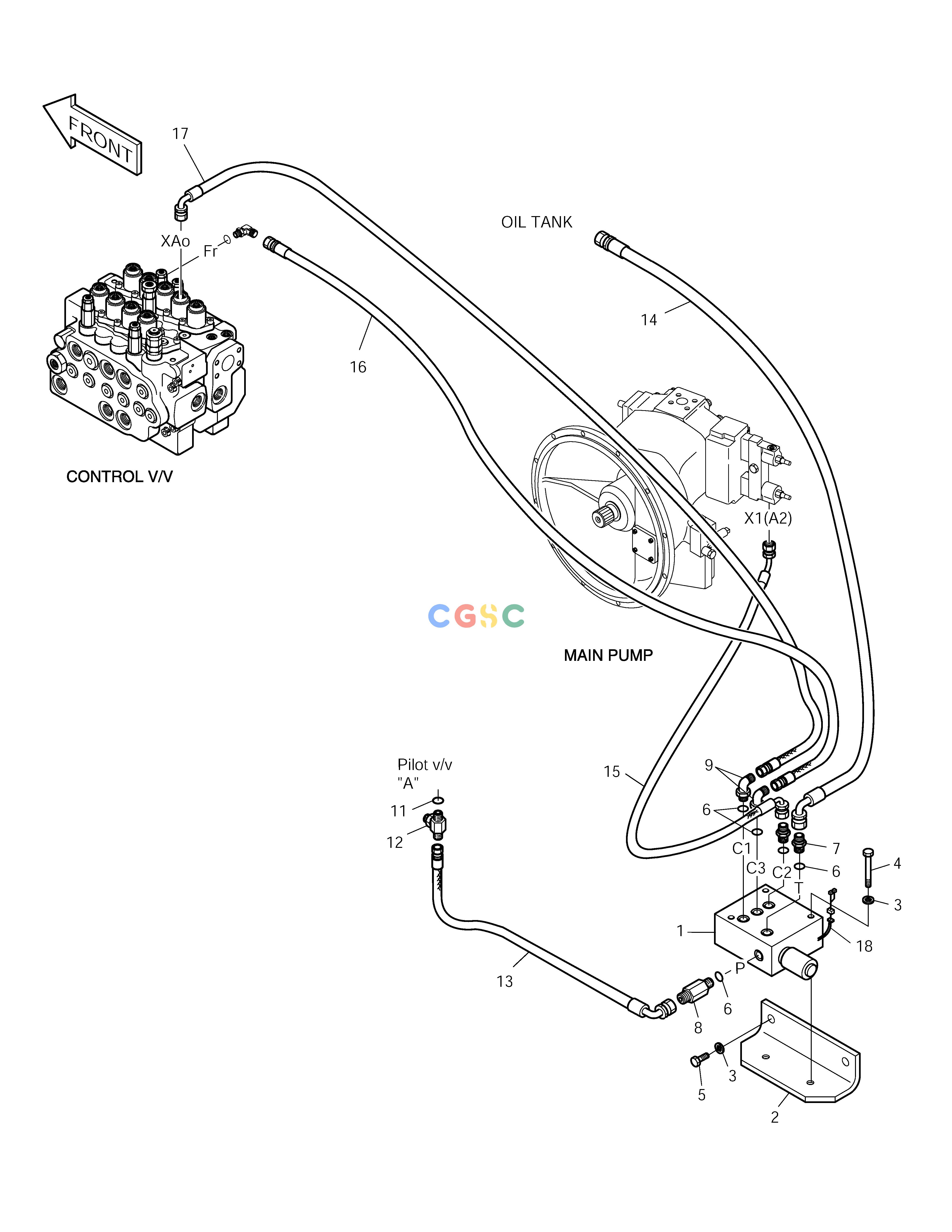 斗山零件查询PILOT PIPING-ONE WAY-HAMMER SOLAR 175LC-V Doosan parts catalog online