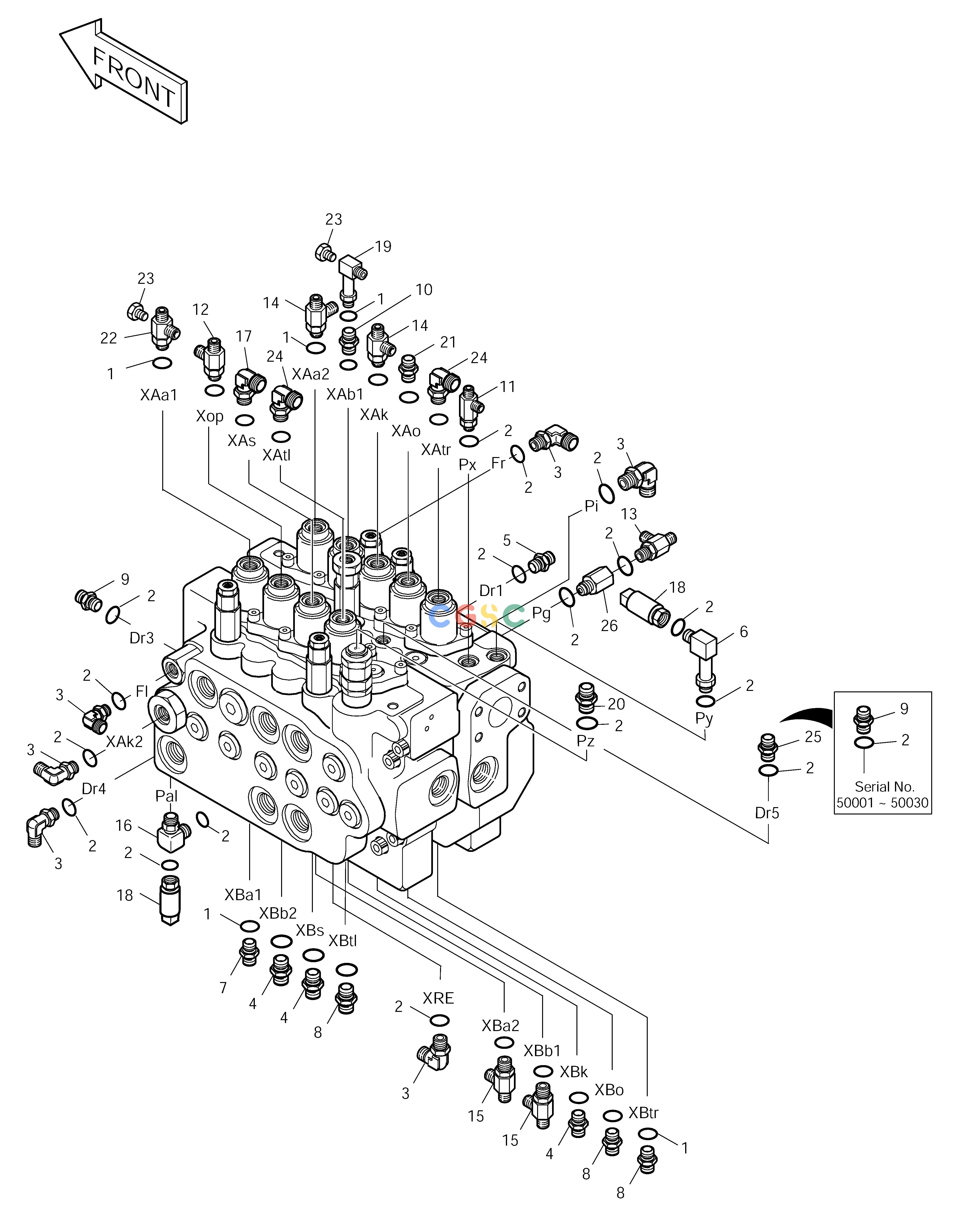 斗山零件查询PILOT PIPING-CONTROL VALVE SUB. SOLAR 175LC-V Doosan parts catalog online