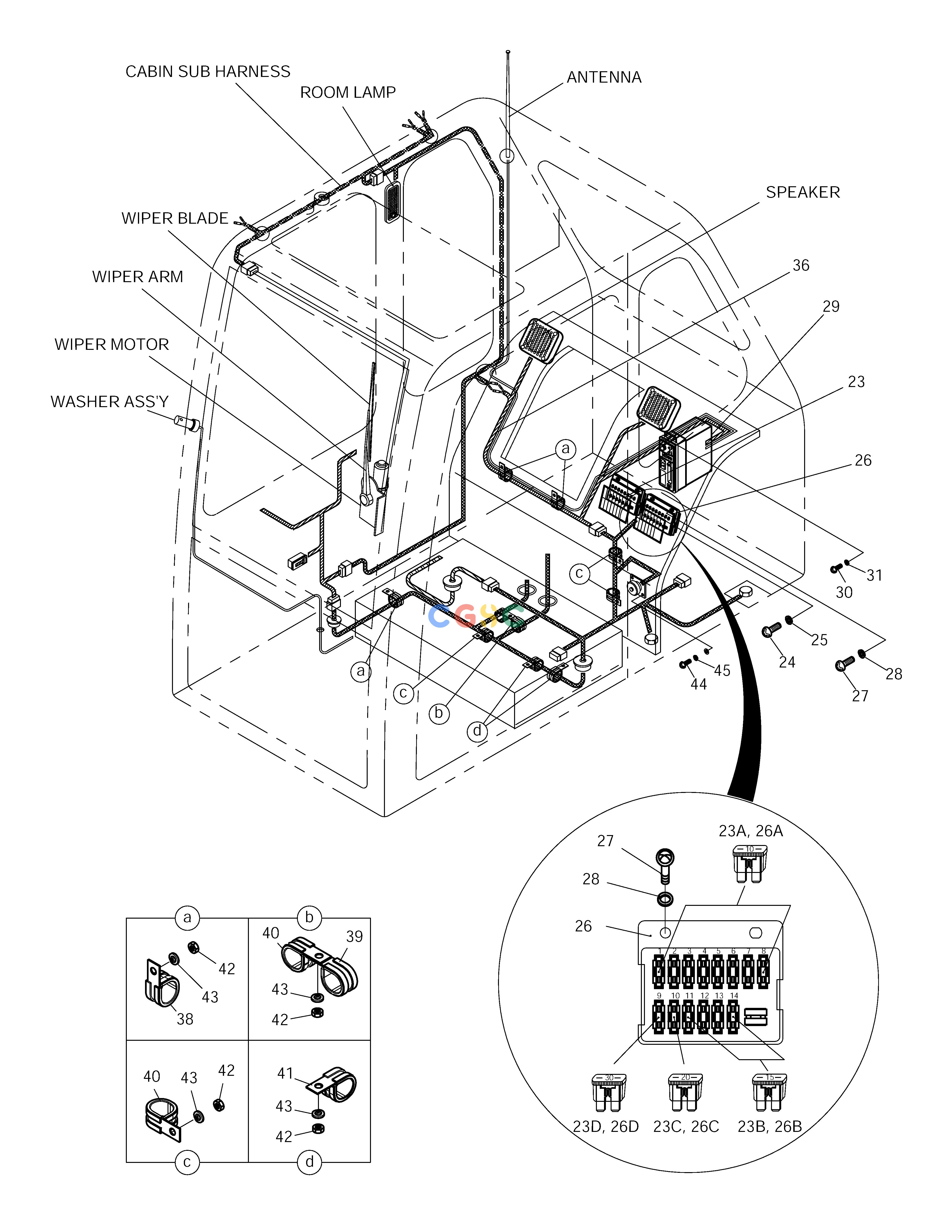 斗山零件查询ELECTRIC PARTS(4)-CABIN SOLAR 175LC-V Doosan parts catalog online