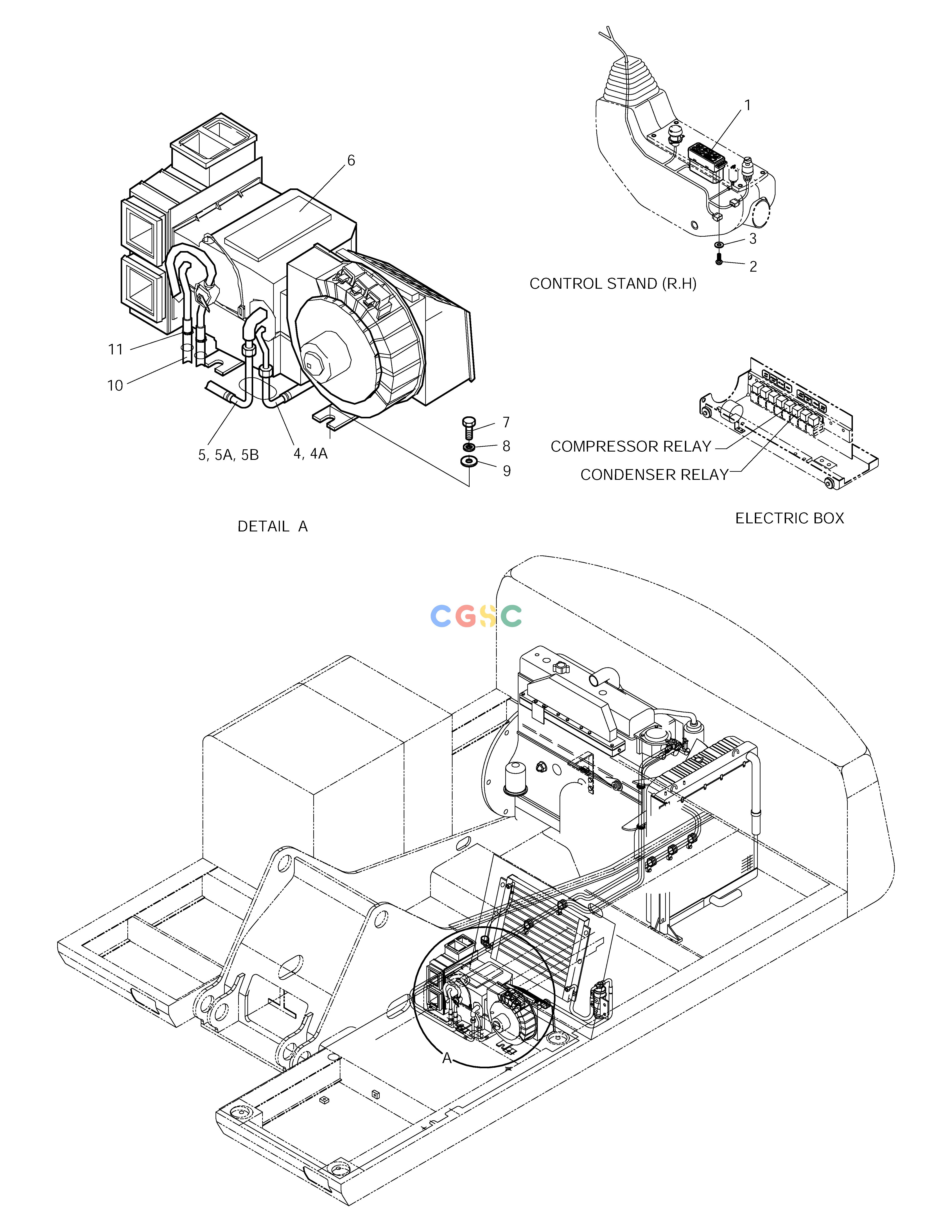 斗山零件查询COOLER & HEATER ASS'Y(1)-CABIN PART SOLAR 175LC-V Doosan parts catalog online