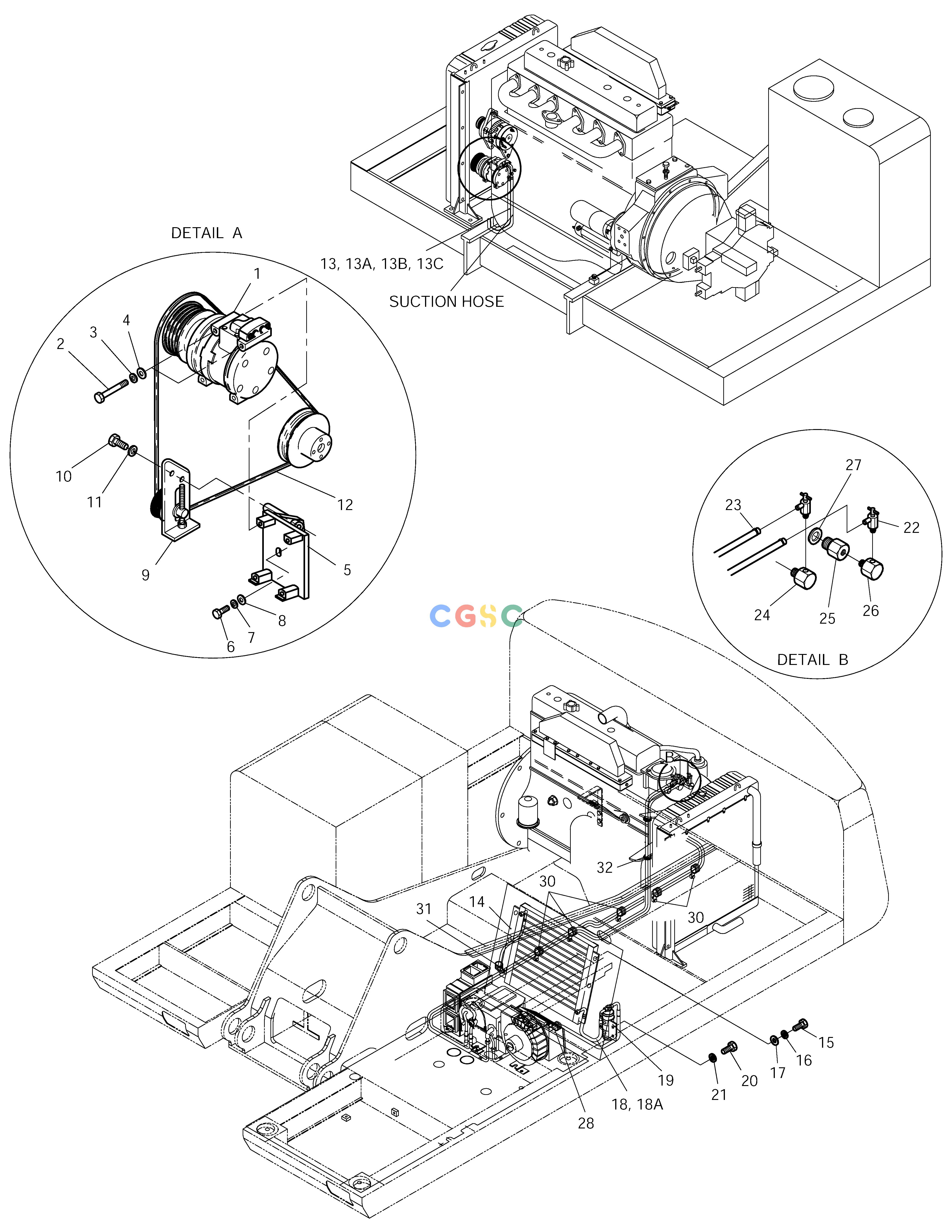 斗山零件查询COOLER & HEATER ASS'Y(2)-ENGINE PART SOLAR 175LC-V Doosan parts catalog online
