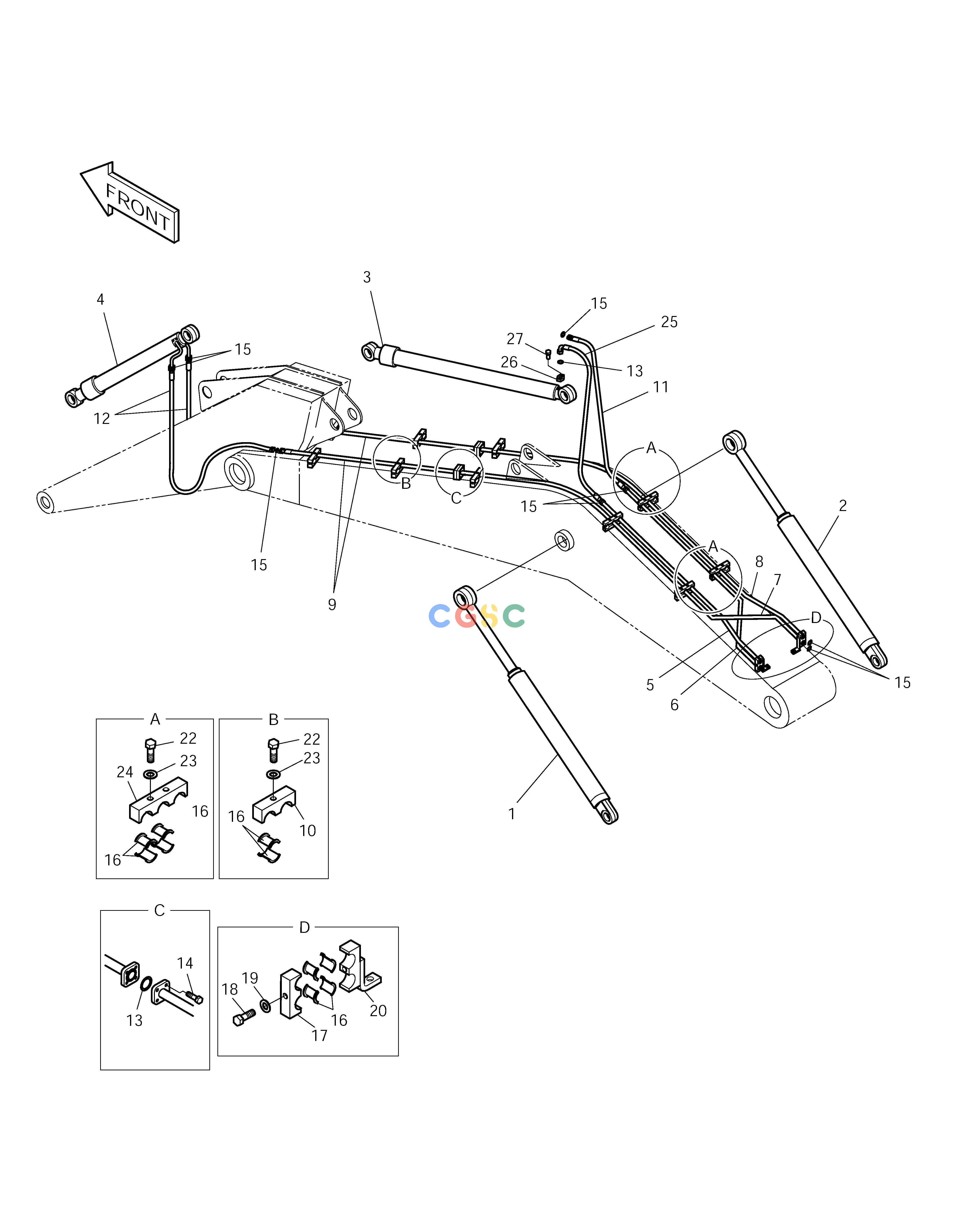 斗山零件查询FRONT PIPING-L.V. BASIC SOLAR 175LC-V Doosan parts catalog online