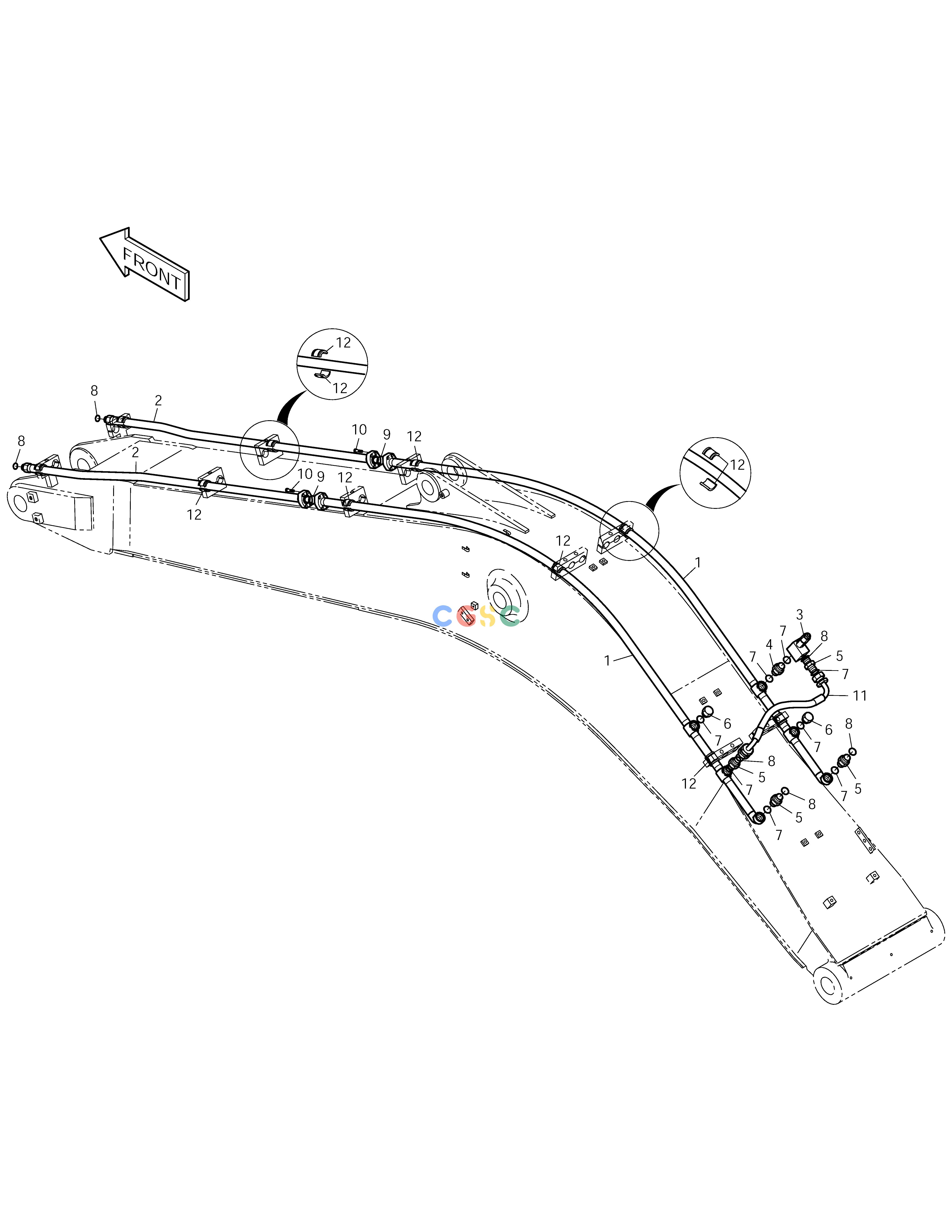 斗山零件查询BOOM PIPING-ONE WAY SOLAR 175LC-V Doosan parts catalog online
