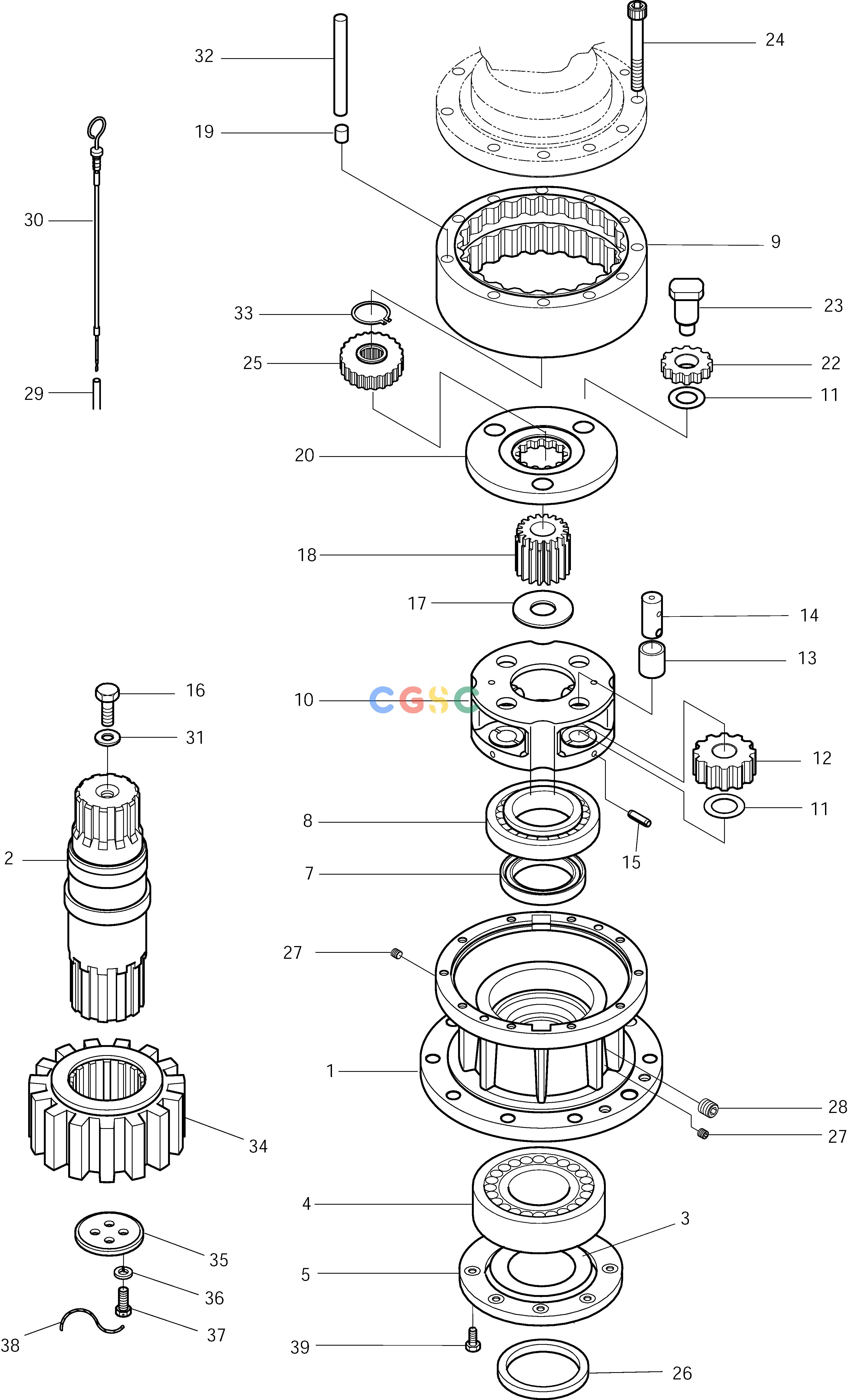 斗山零件查询SWING REDUCTION GEAR SOLAR 175LC-V Doosan parts catalog online