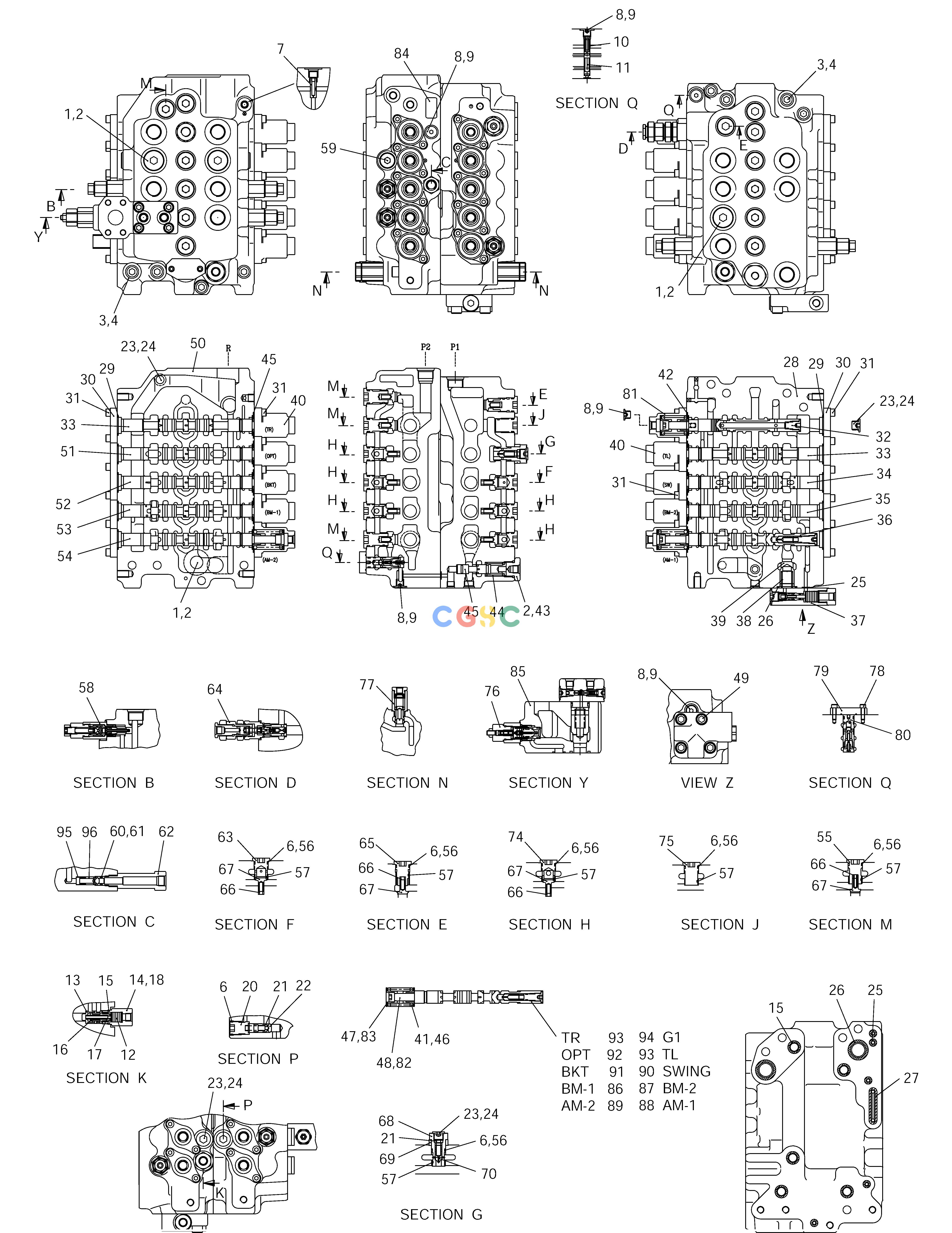 斗山零件查询CONTROL VALVE SOLAR 175LC-V Doosan parts catalog online