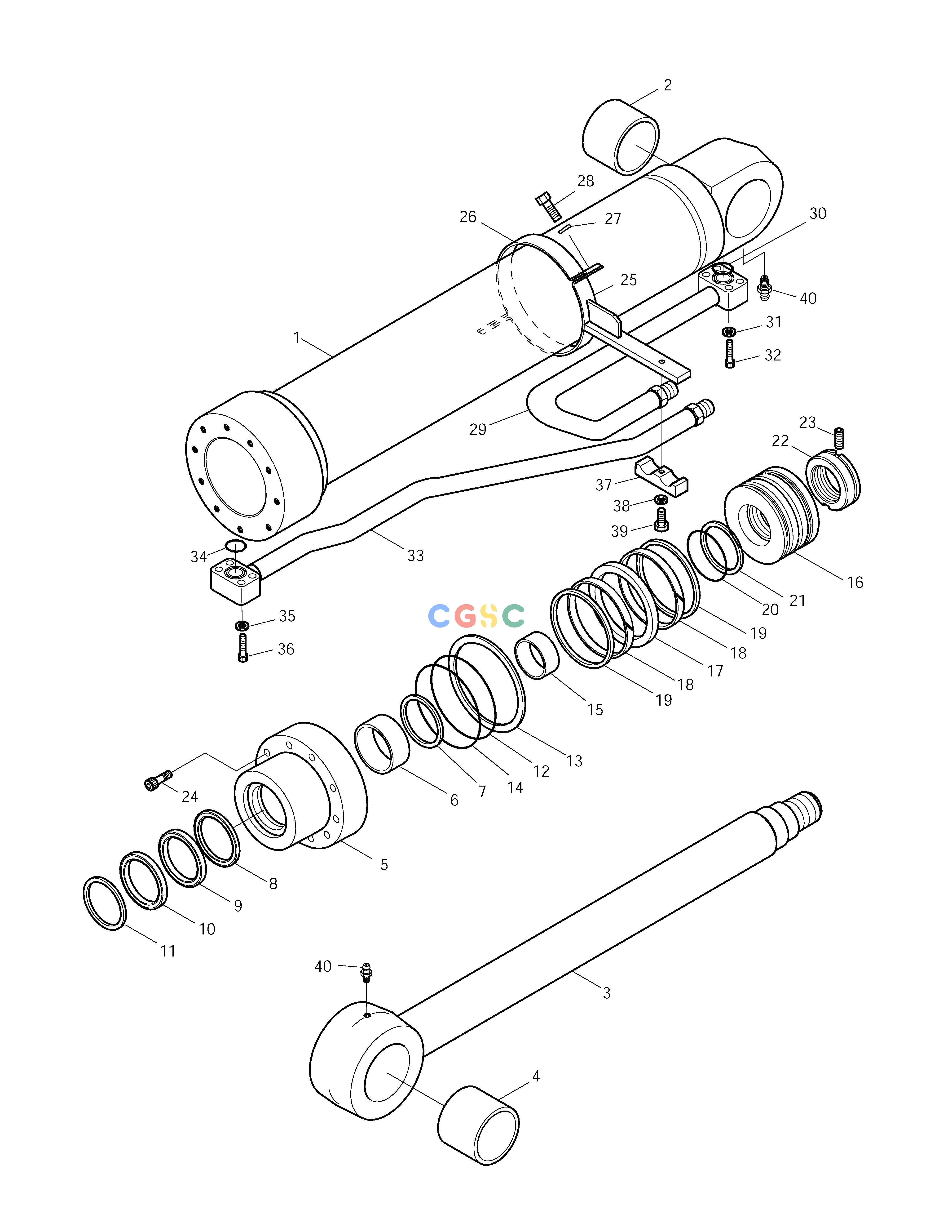 斗山零件查询BOOM CYLINDER-R.H SOLAR 175LC-V Doosan parts catalog online