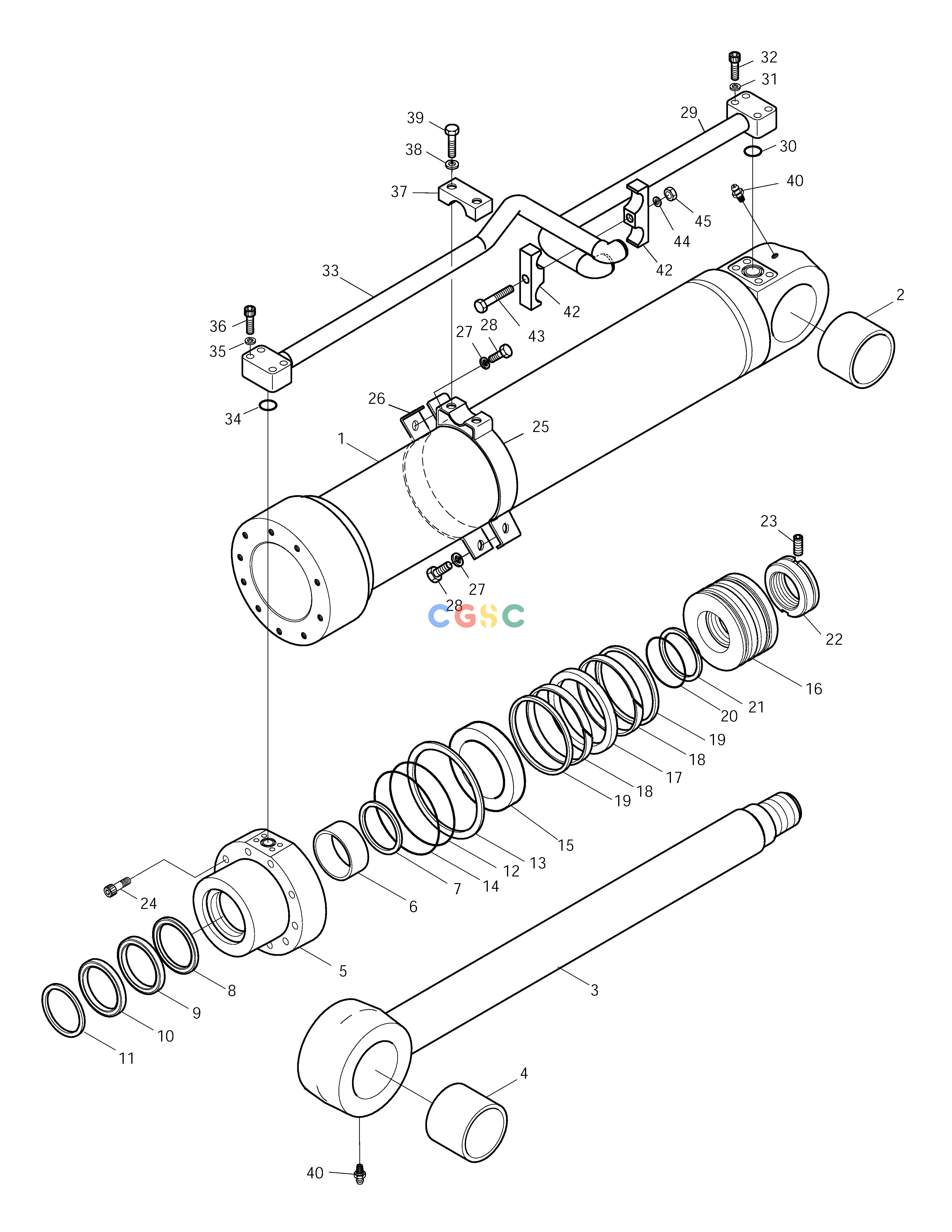 斗山零件查询BOOM CYLINDER(L.H)-ARTI.BOOM SOLAR 175LC-V Doosan parts catalog online