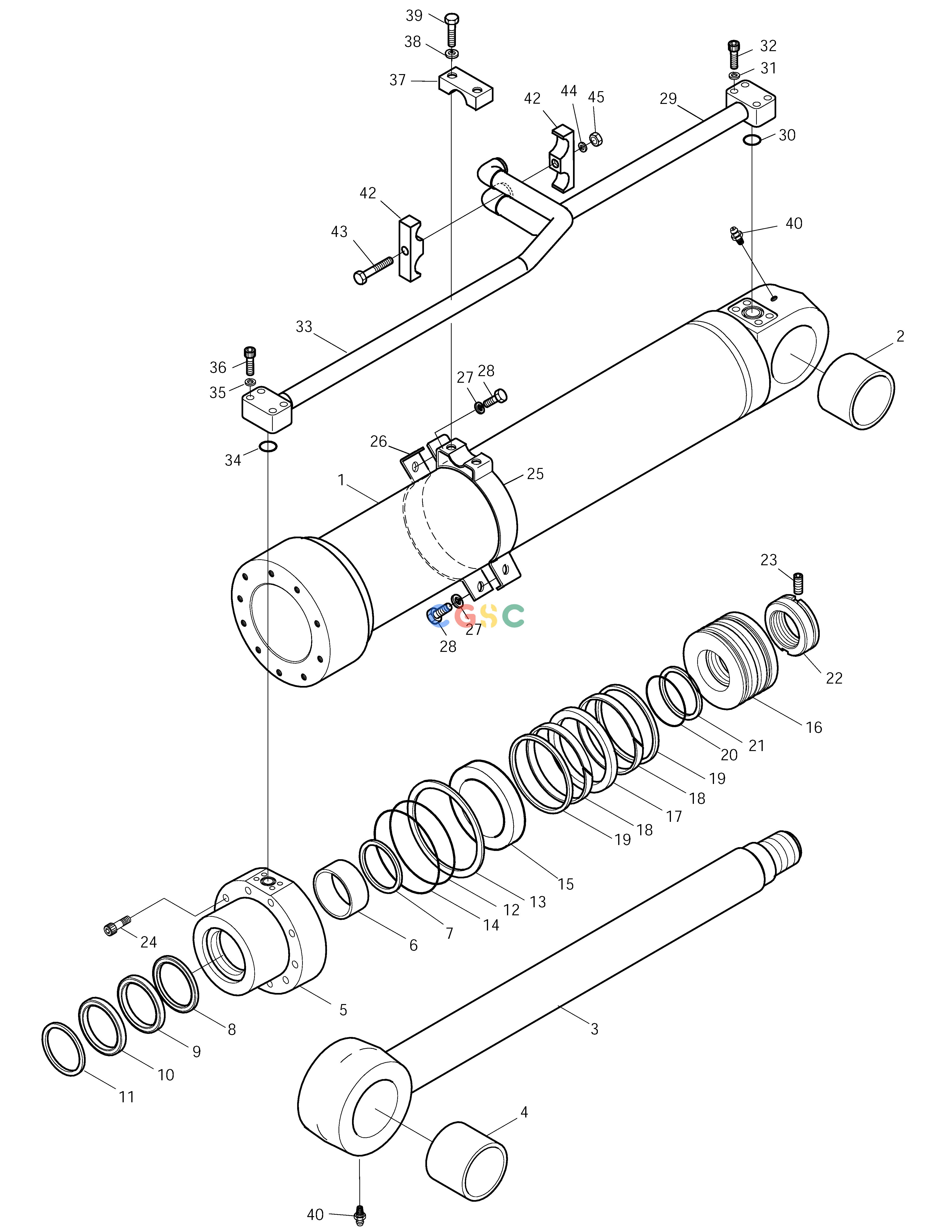 斗山零件查询BOOM CYLINDER(R.H)-ARTI.BOOM SOLAR 175LC-V Doosan parts catalog online