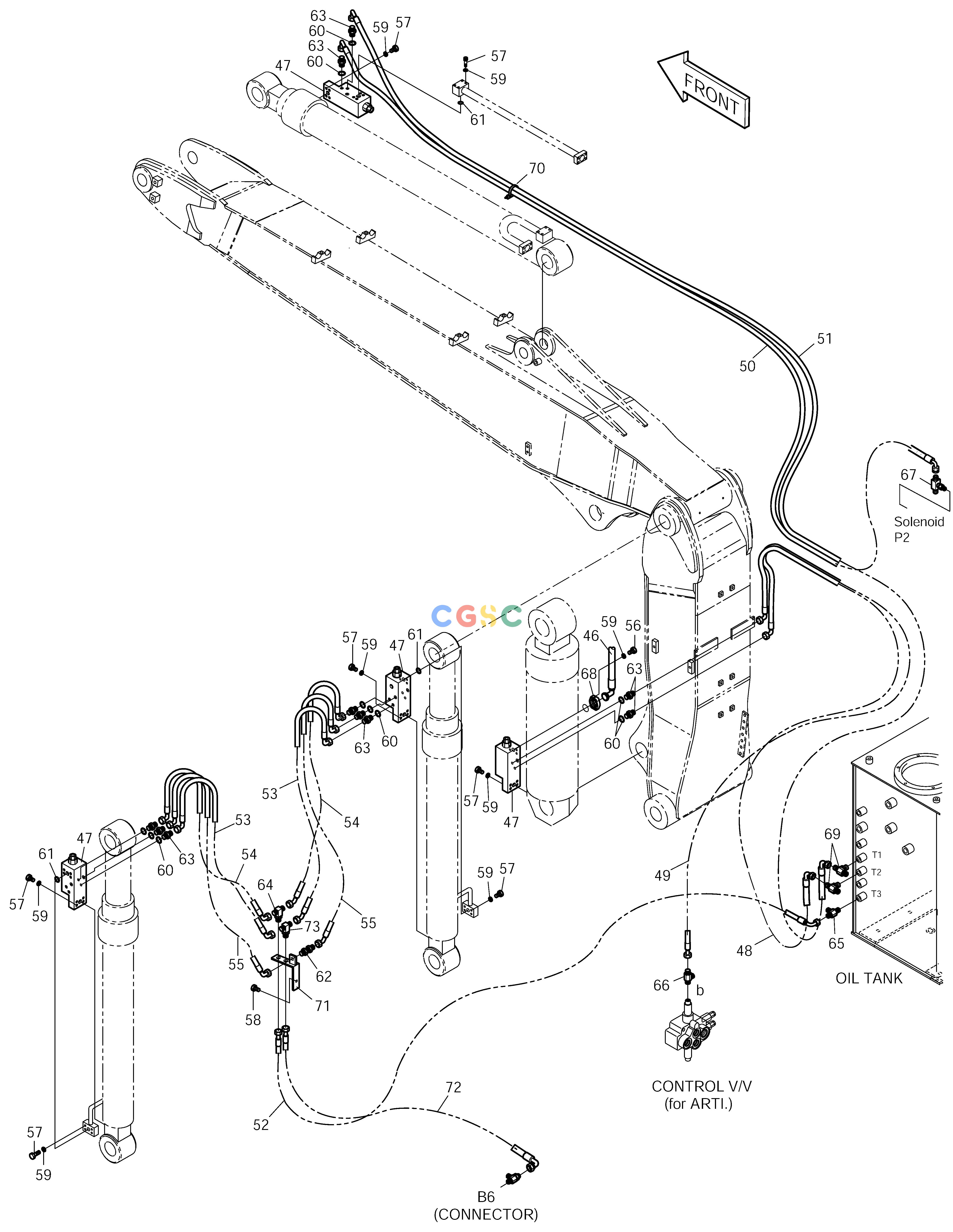 斗山零件查询FRONT PIPING-ARTI.BOOM-L.V(2) SOLAR 175LC-V Doosan parts catalog online