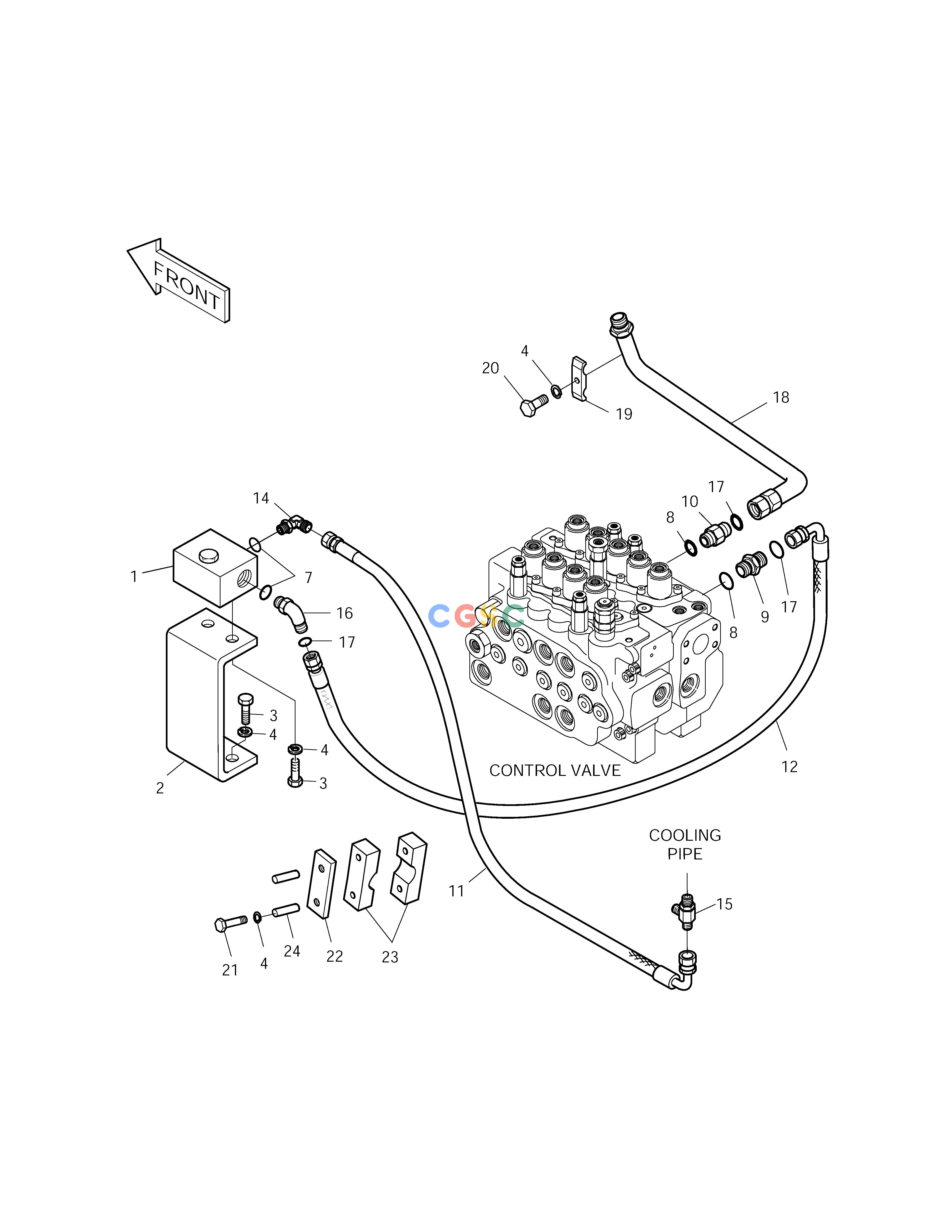 斗山零件查询MAIN PIPING-ONE&TWO WAY(ARTI.BOOM) SOLAR 175LC-V Doosan parts catalog online