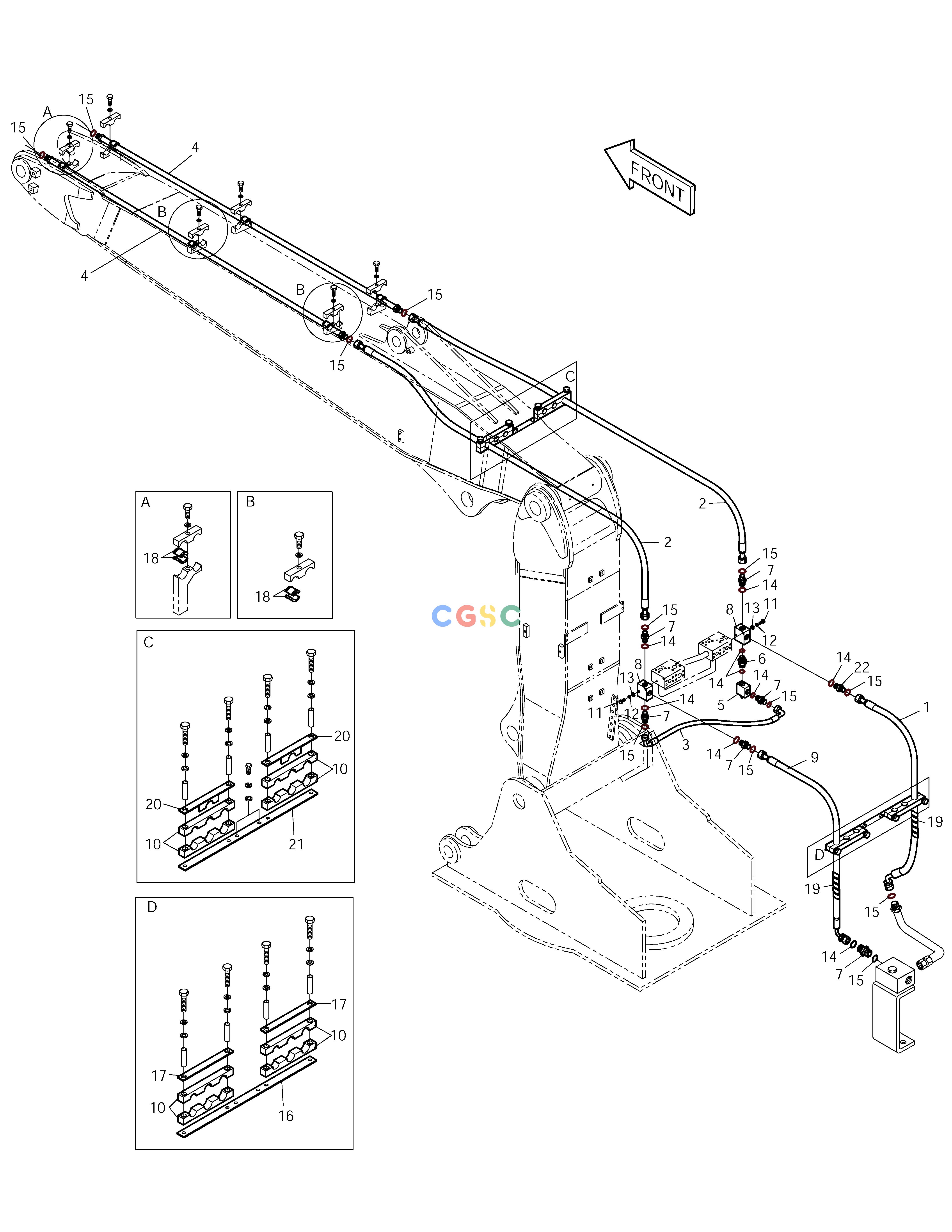 斗山零件查询FRONT PIPING-ONE&TWO WAY(ARTI.BOOM) SOLAR 175LC-V Doosan parts catalog online