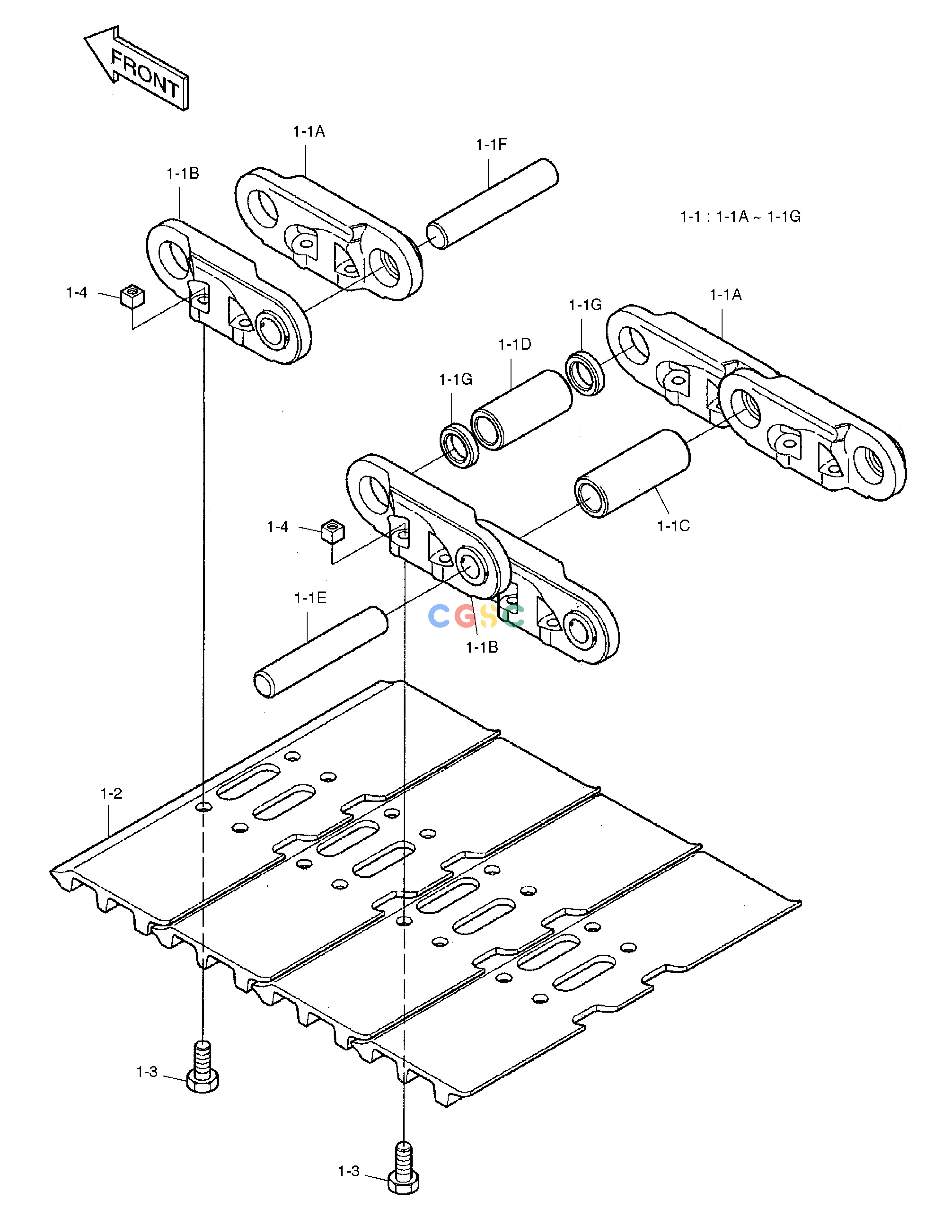斗山零件查询TRACK SHOE 900 61 LINK SOLAR 175LC-V Doosan parts catalog online