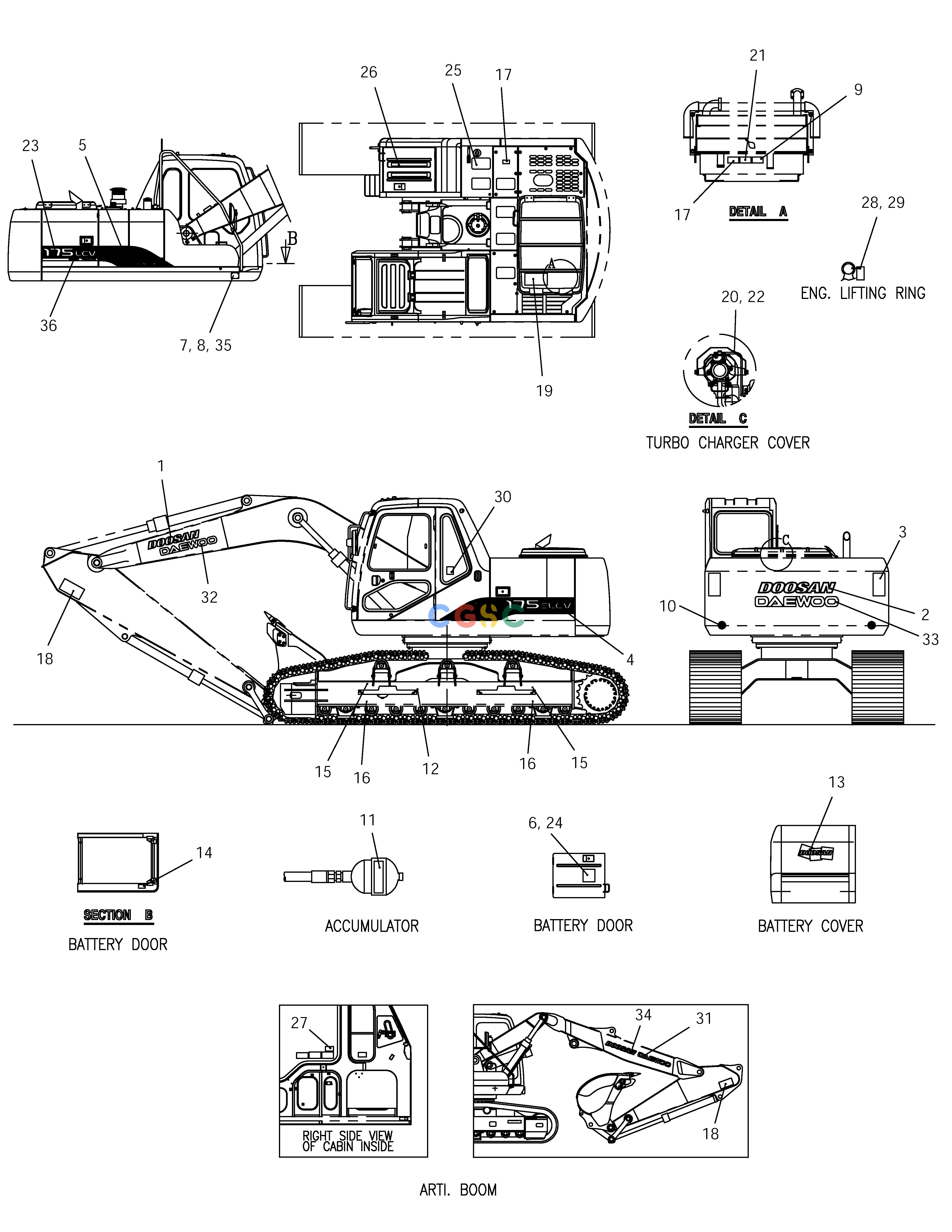 斗山零件查询NAME PLATE SOLAR 175LC-V Doosan parts catalog online
