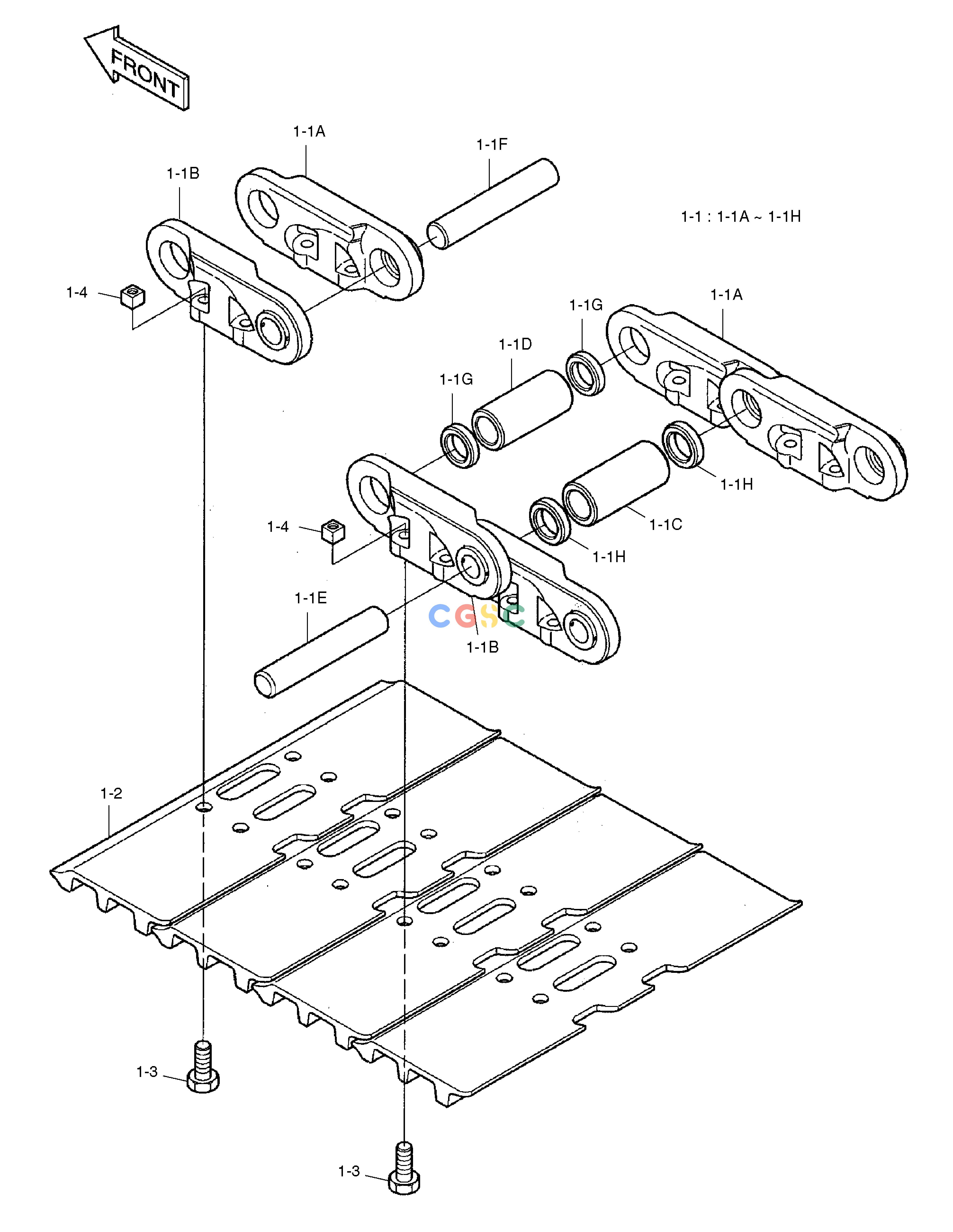 斗山零件查询TRACK SHOE GREASED 700 49 LINK SOLAR 175LC-V Doosan parts catalog online