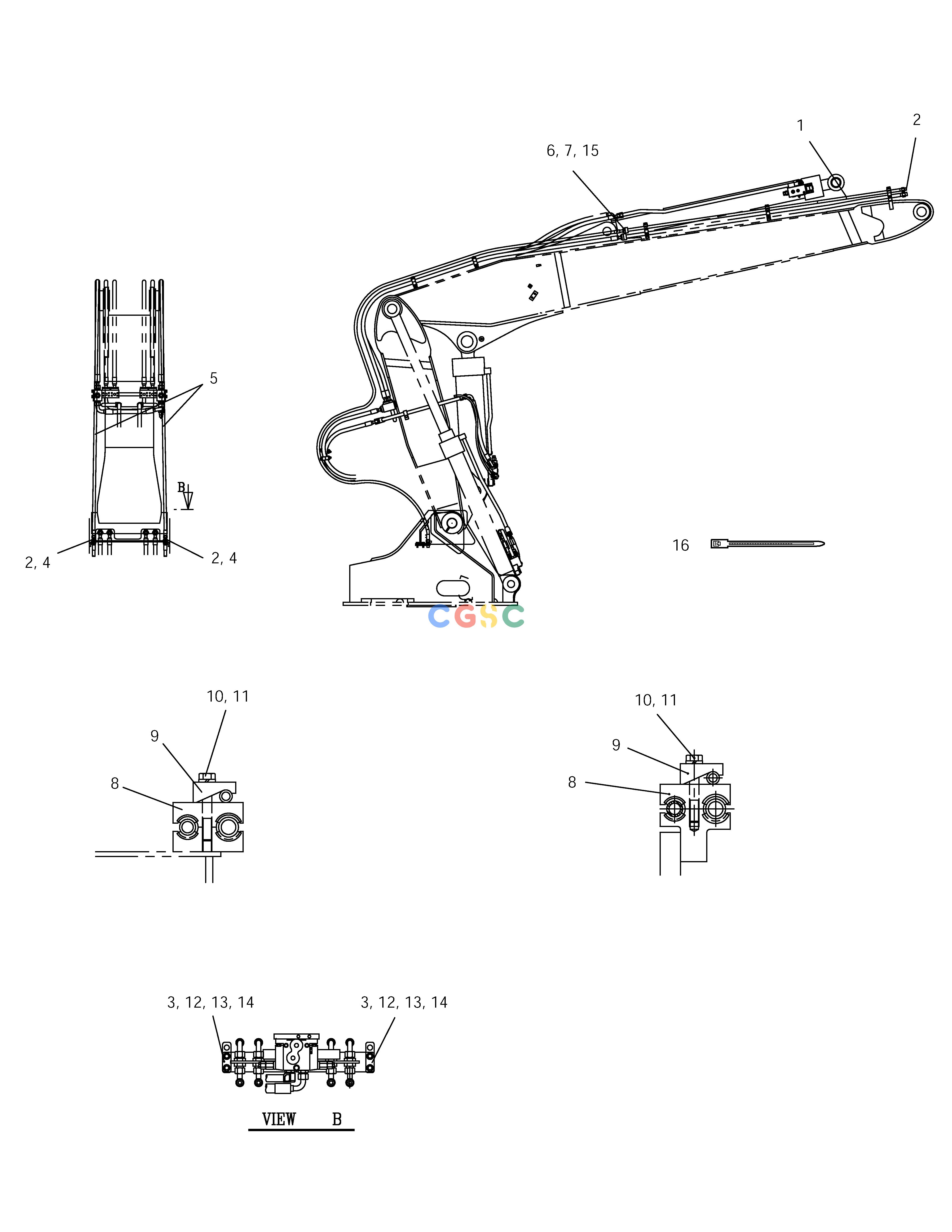 斗山零件查询FRONT PIPING PRO ARTI BOOM 6m SOLAR 175LC-V Doosan parts catalog online