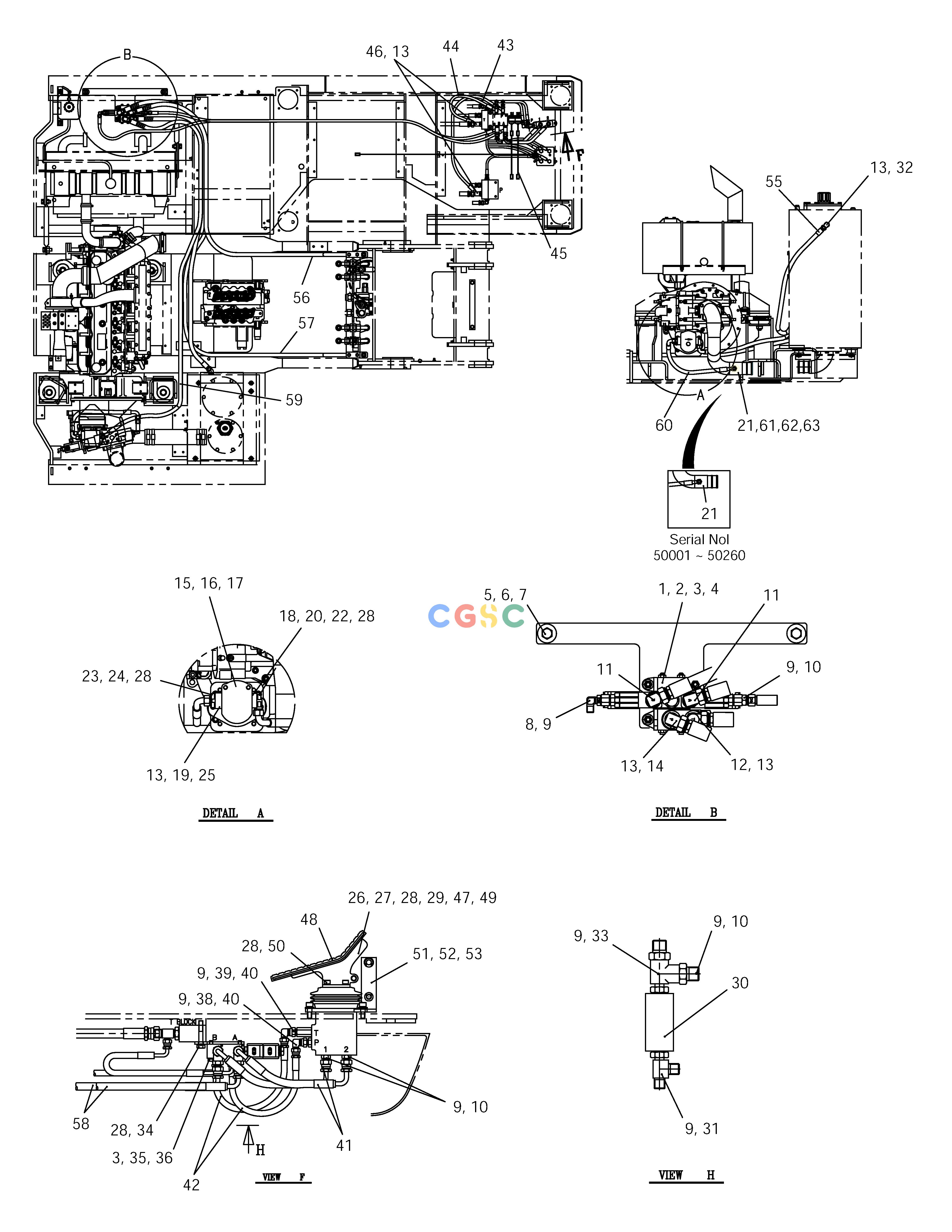 斗山零件查询PIPING P.T.O.PUMP SOLAR 175LC-V Doosan parts catalog online