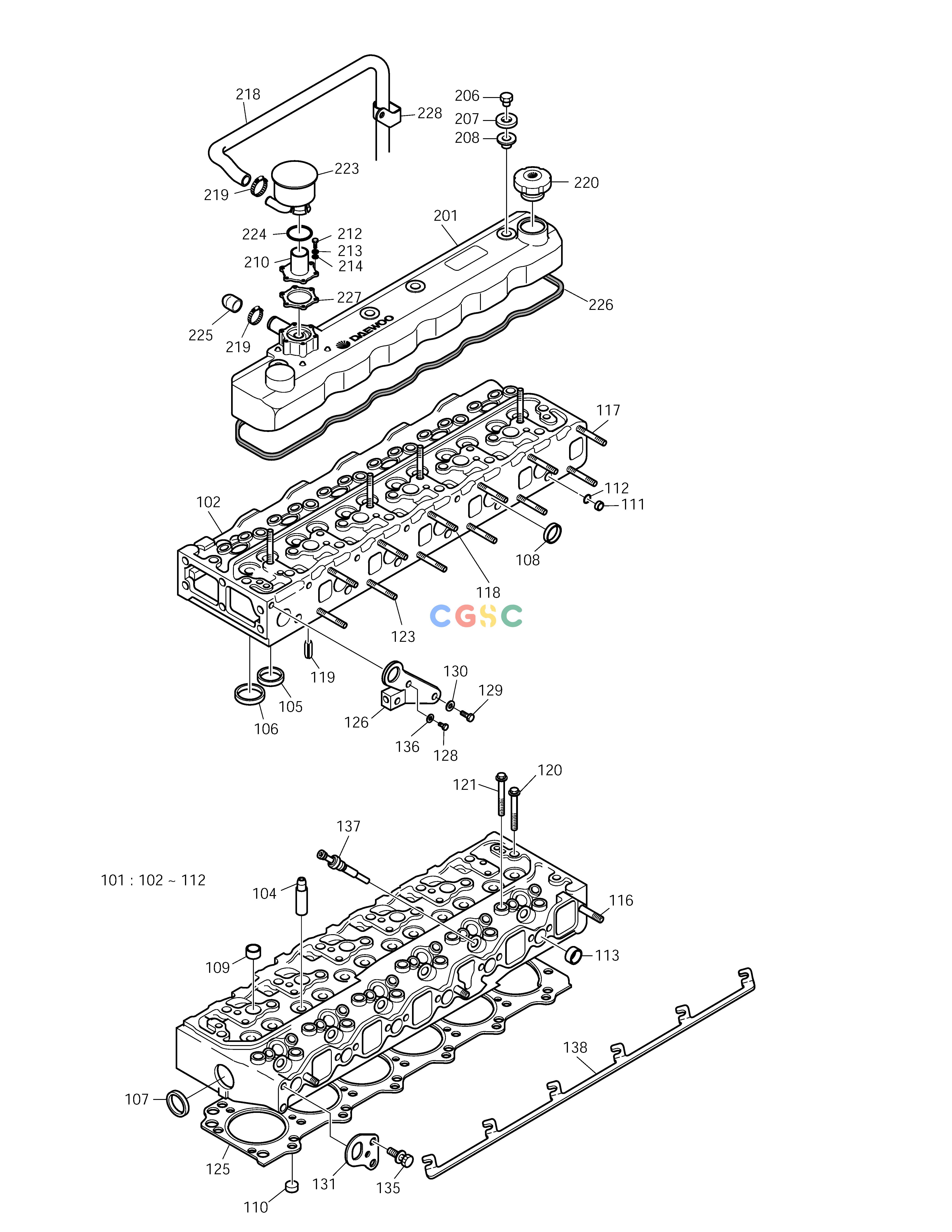 斗山零件查询CYLINDER HEAD SOLAR 170LC-V Doosan parts catalog online