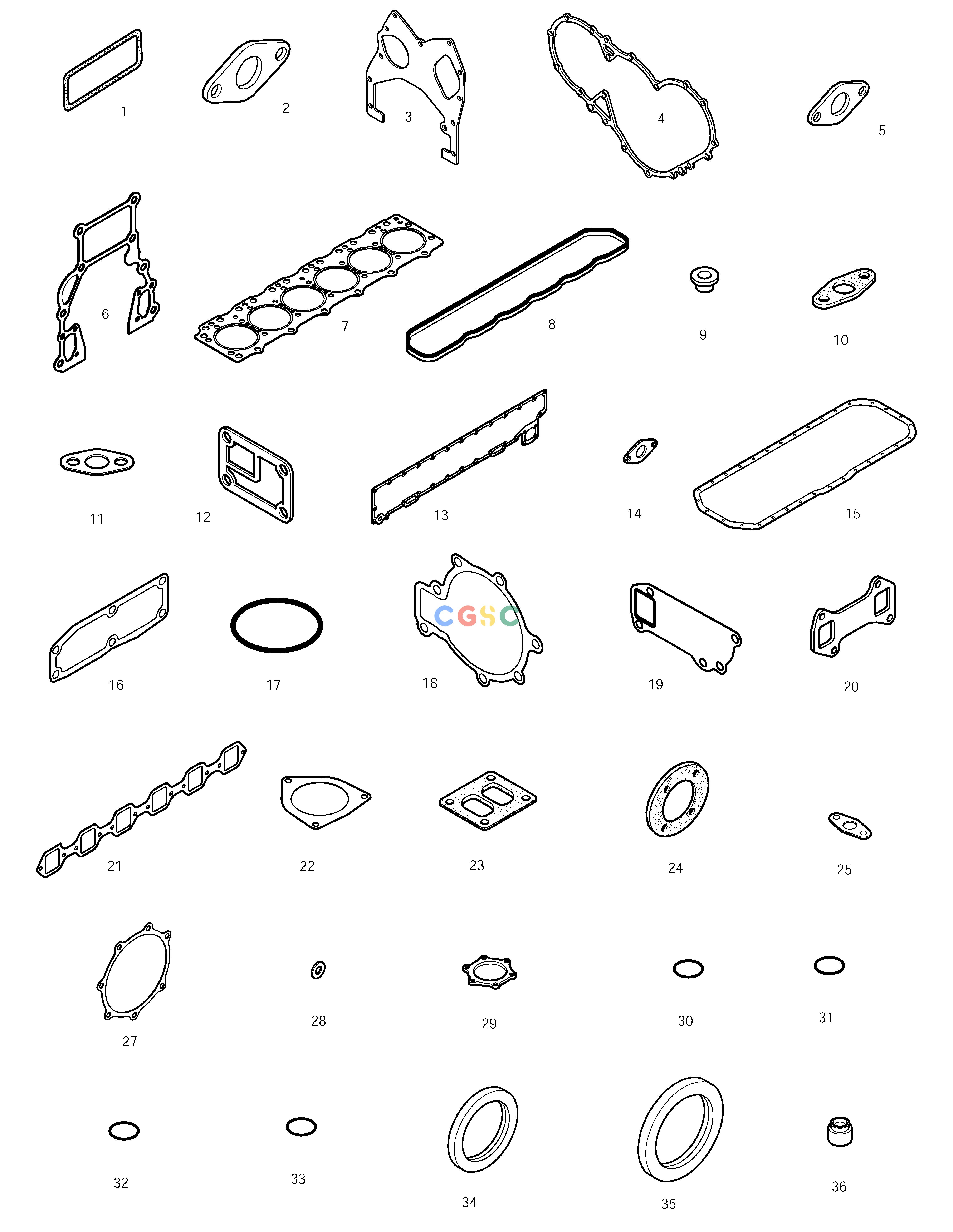 斗山零件查询OVER HAUL GASKET KIT SOLAR 170LC-V Doosan parts catalog online