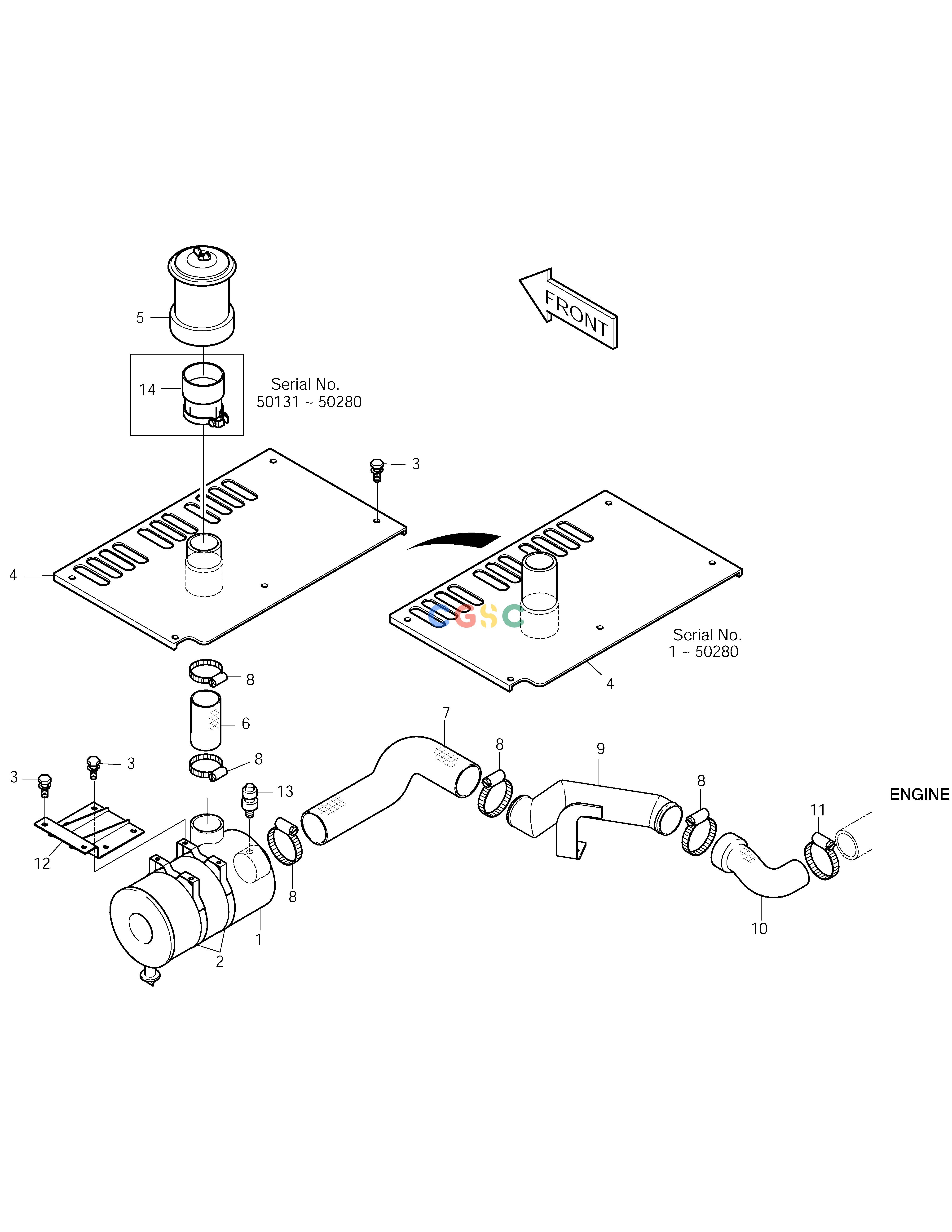 斗山零件查询AIR CLEANER ASS'Y-PRECLEANER SOLAR 170LC-V Doosan parts catalog online