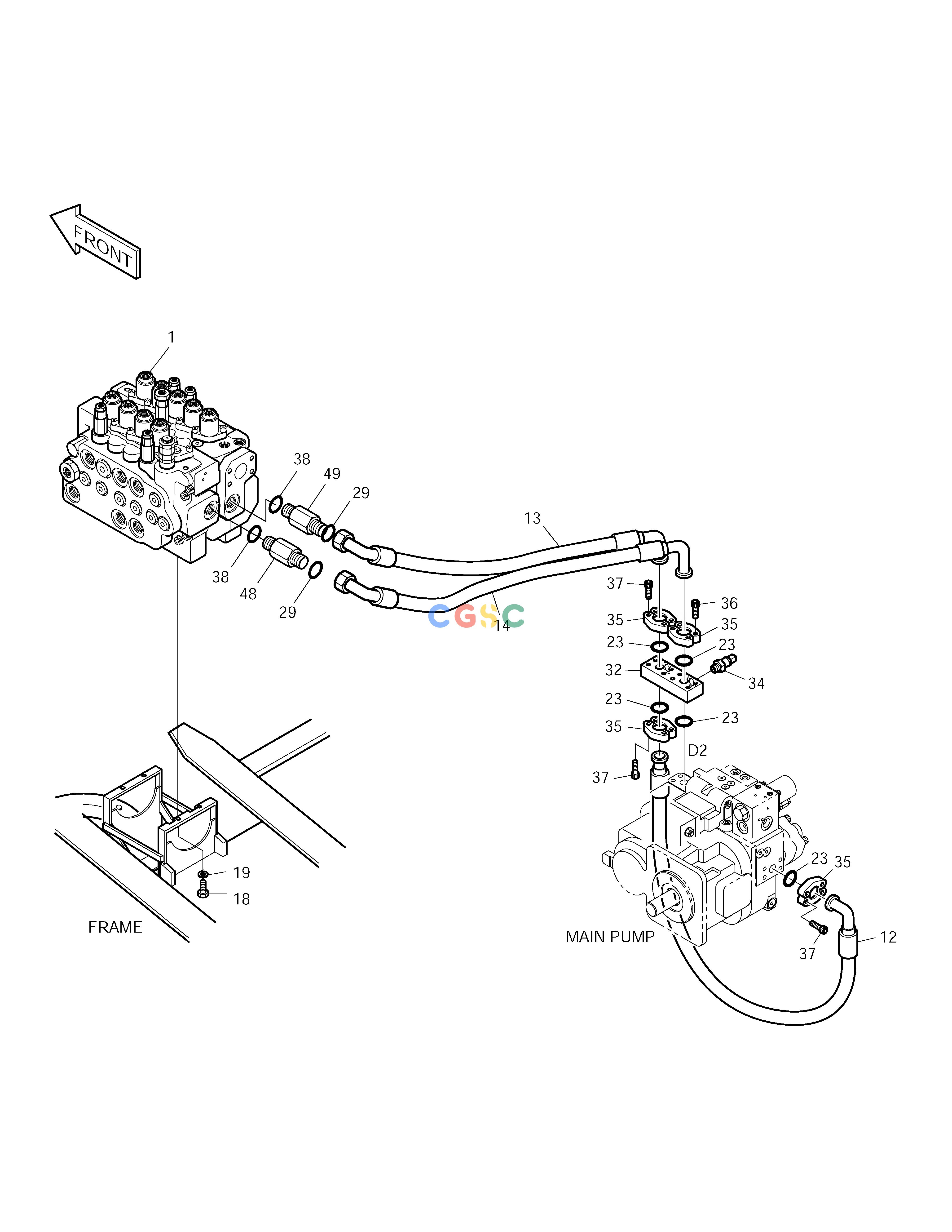 斗山零件查询MAIN PIPING(1)-PUMP SOLAR 170LC-V Doosan parts catalog online