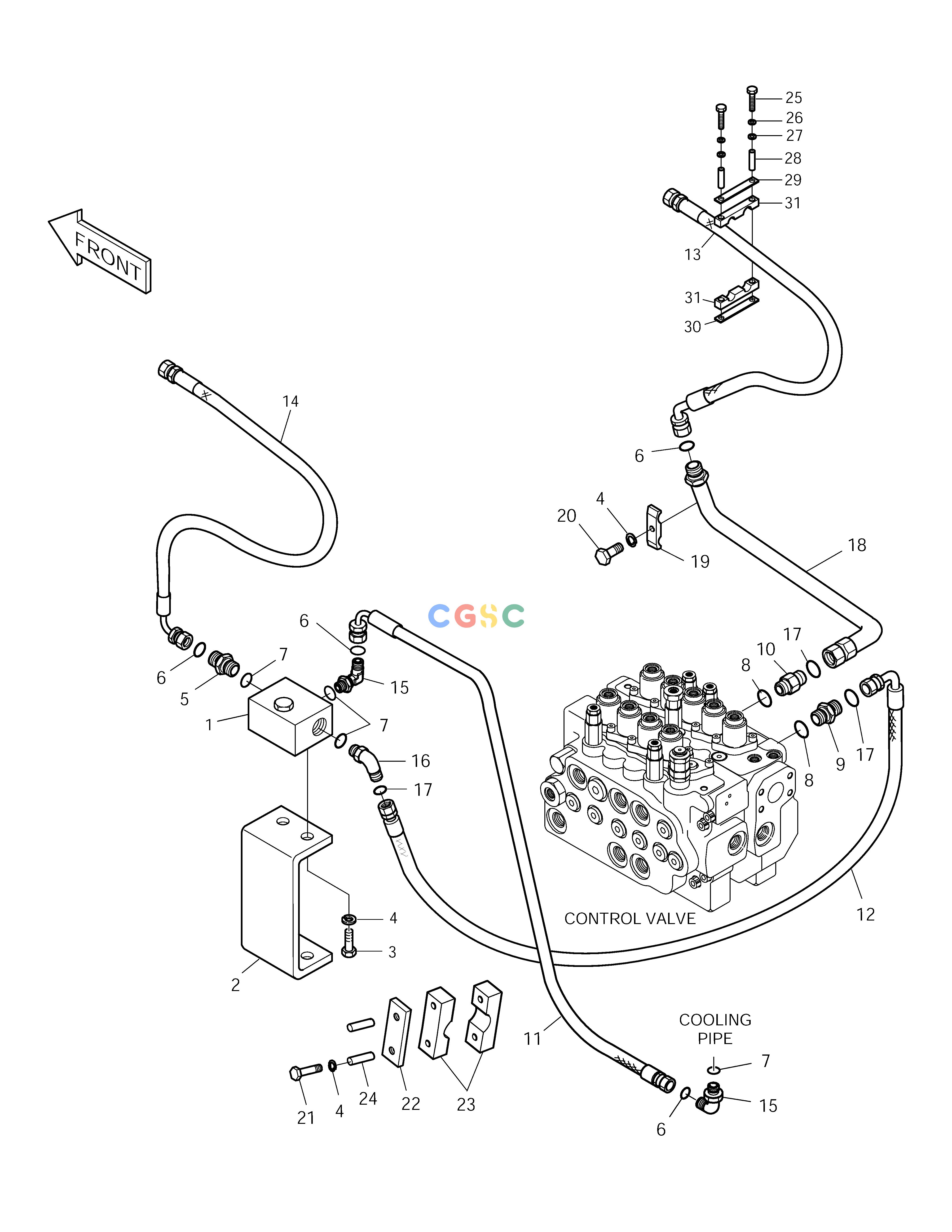 斗山零件查询MAIN PIPING-ONE & TWO WAY SOLAR 170LC-V Doosan parts catalog online