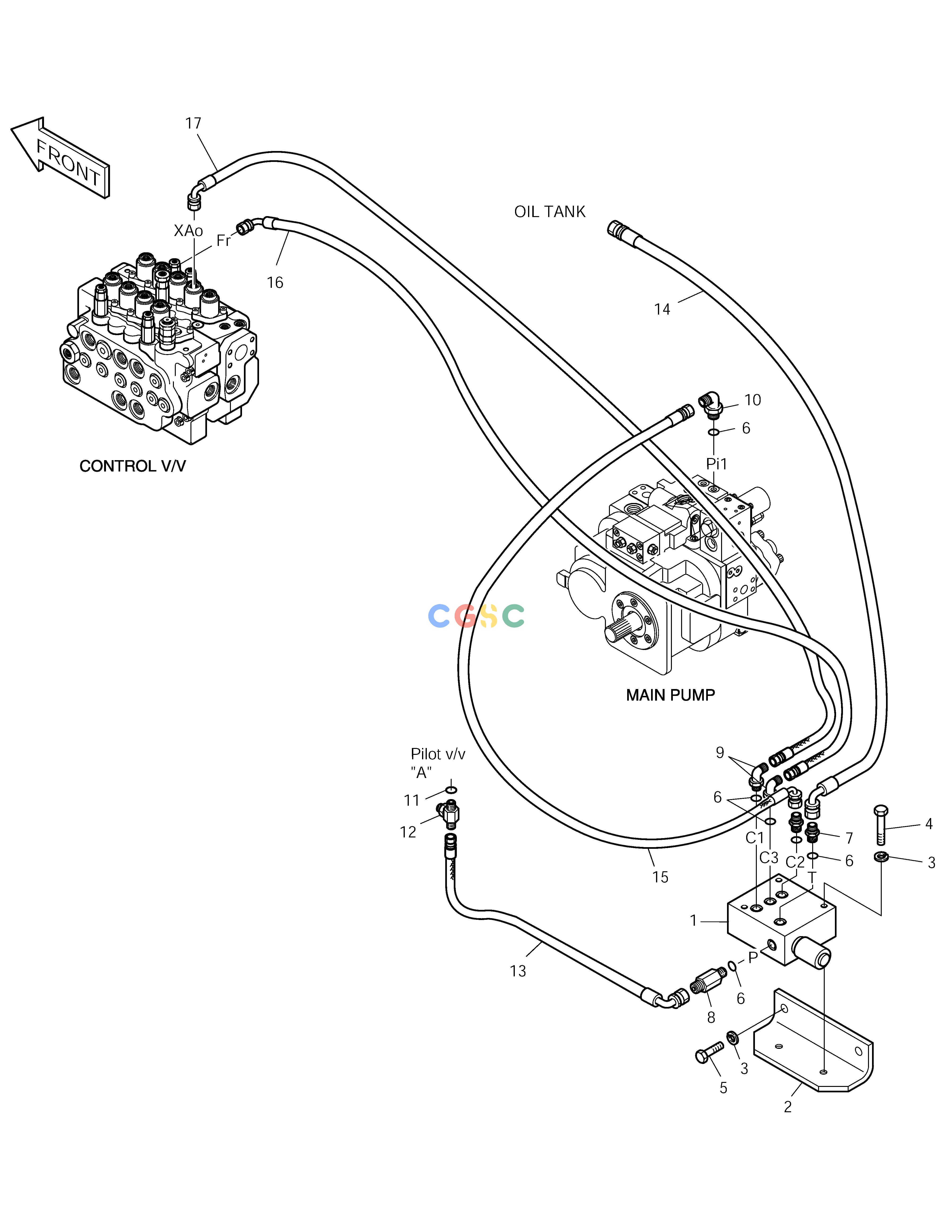 斗山零件查询PILOT PIPING-ONE WAY SOLAR 170LC-V Doosan parts catalog online
