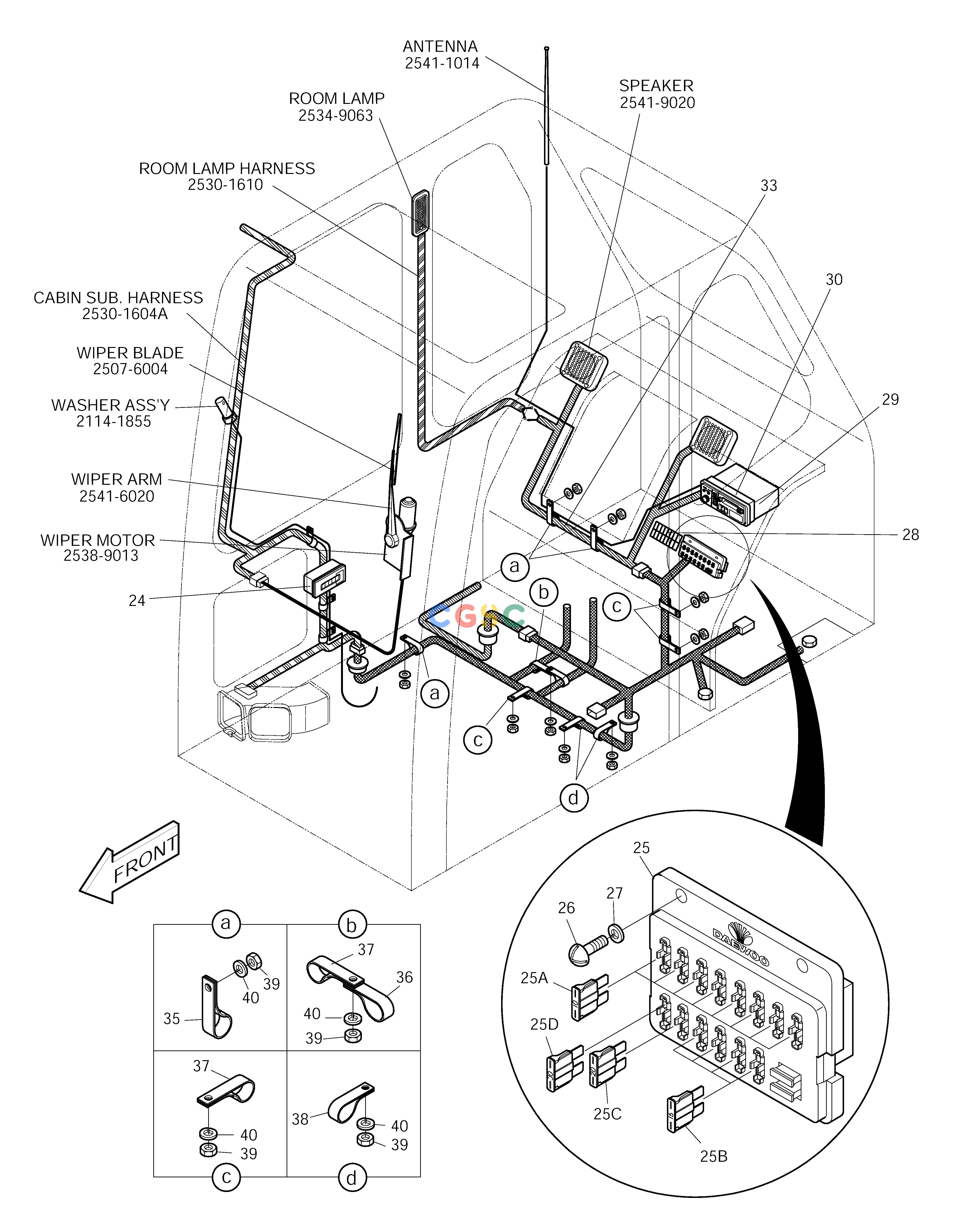 斗山零件查询ELECTRIC PARTS(3)-CABIN SOLAR 170LC-V Doosan parts catalog online