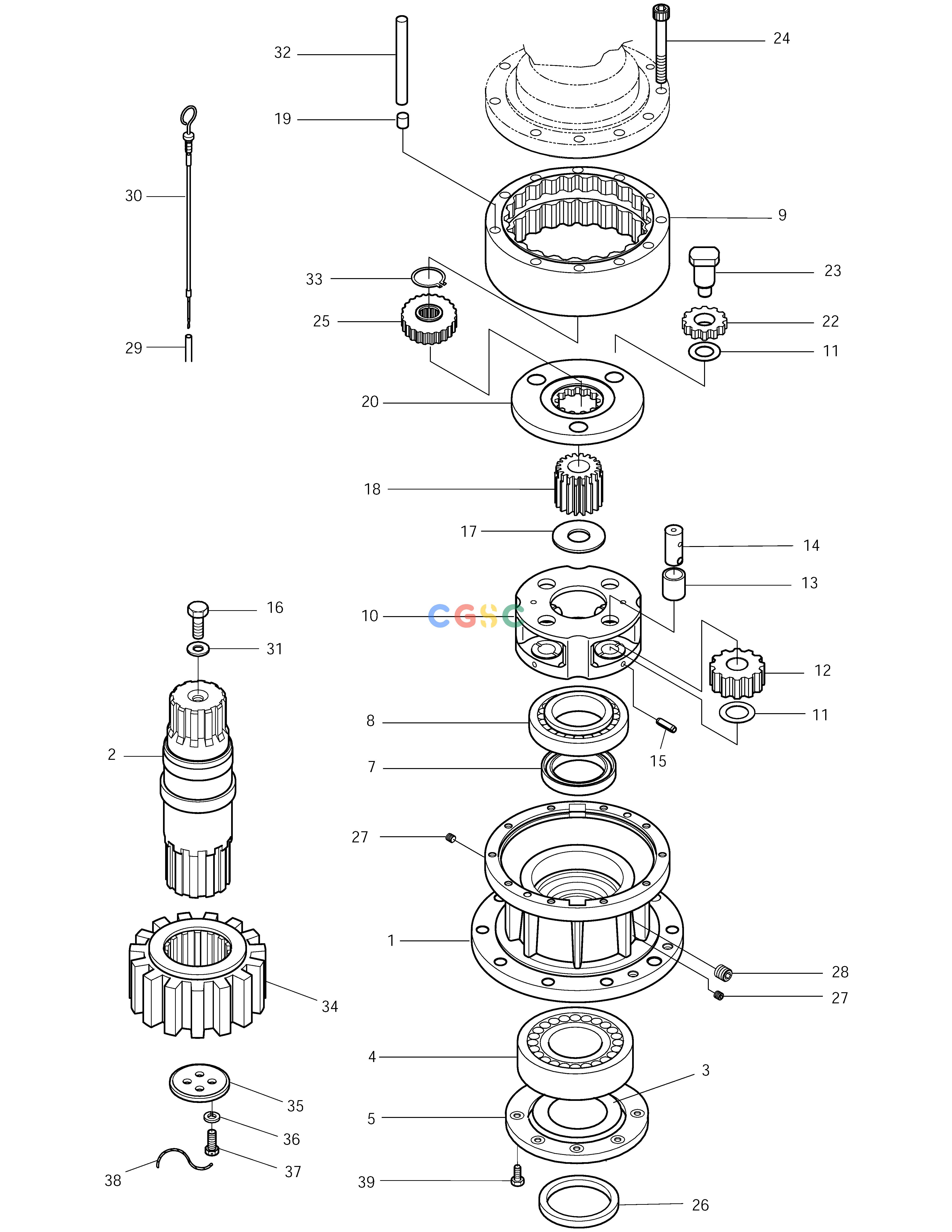 斗山零件查询SWING REDUCTION GEAR SOLAR 170LC-V Doosan parts catalog online