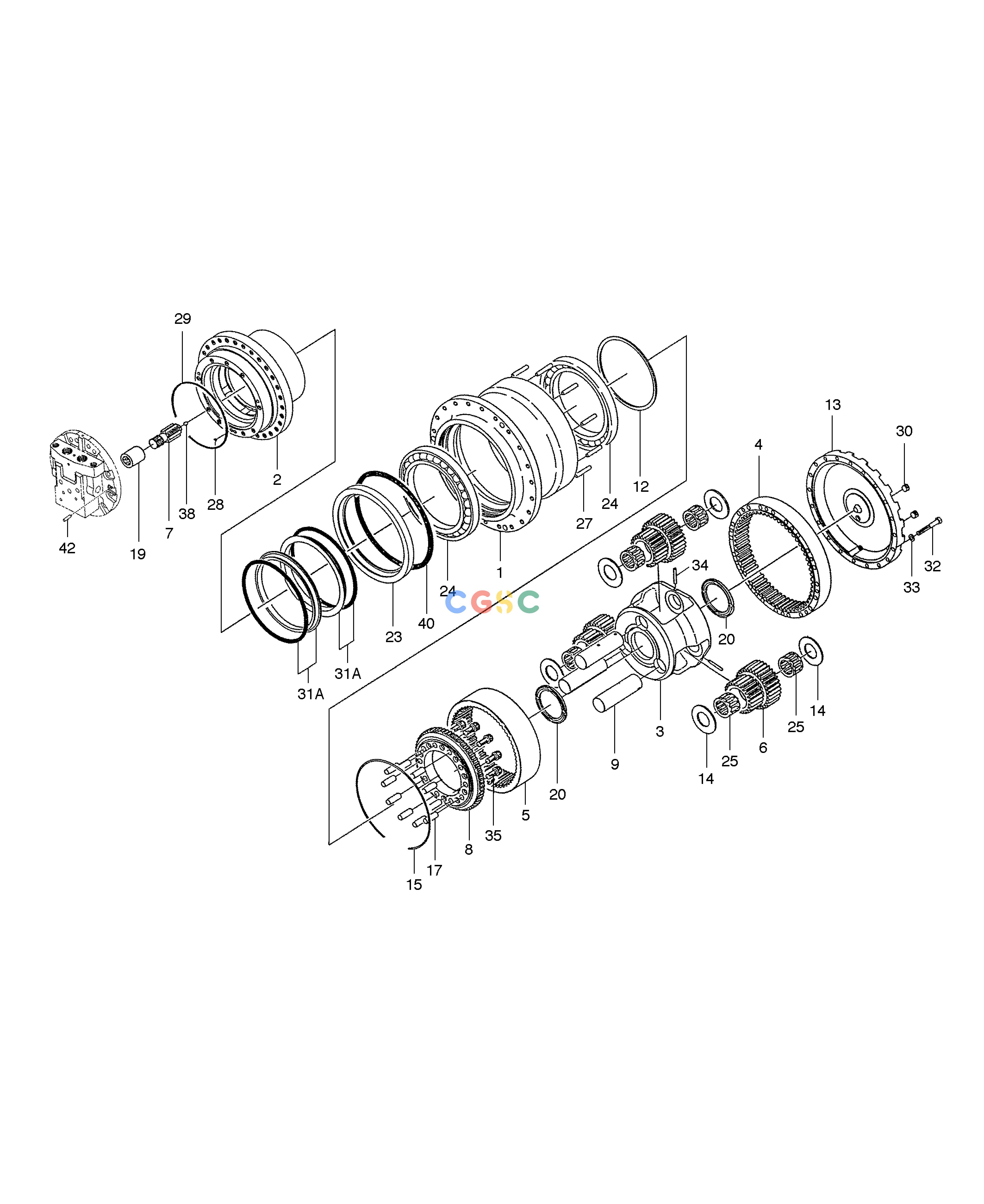 斗山零件查询TRAVEL REDUCTION GEAR SOLAR 170LC-V Doosan parts catalog online