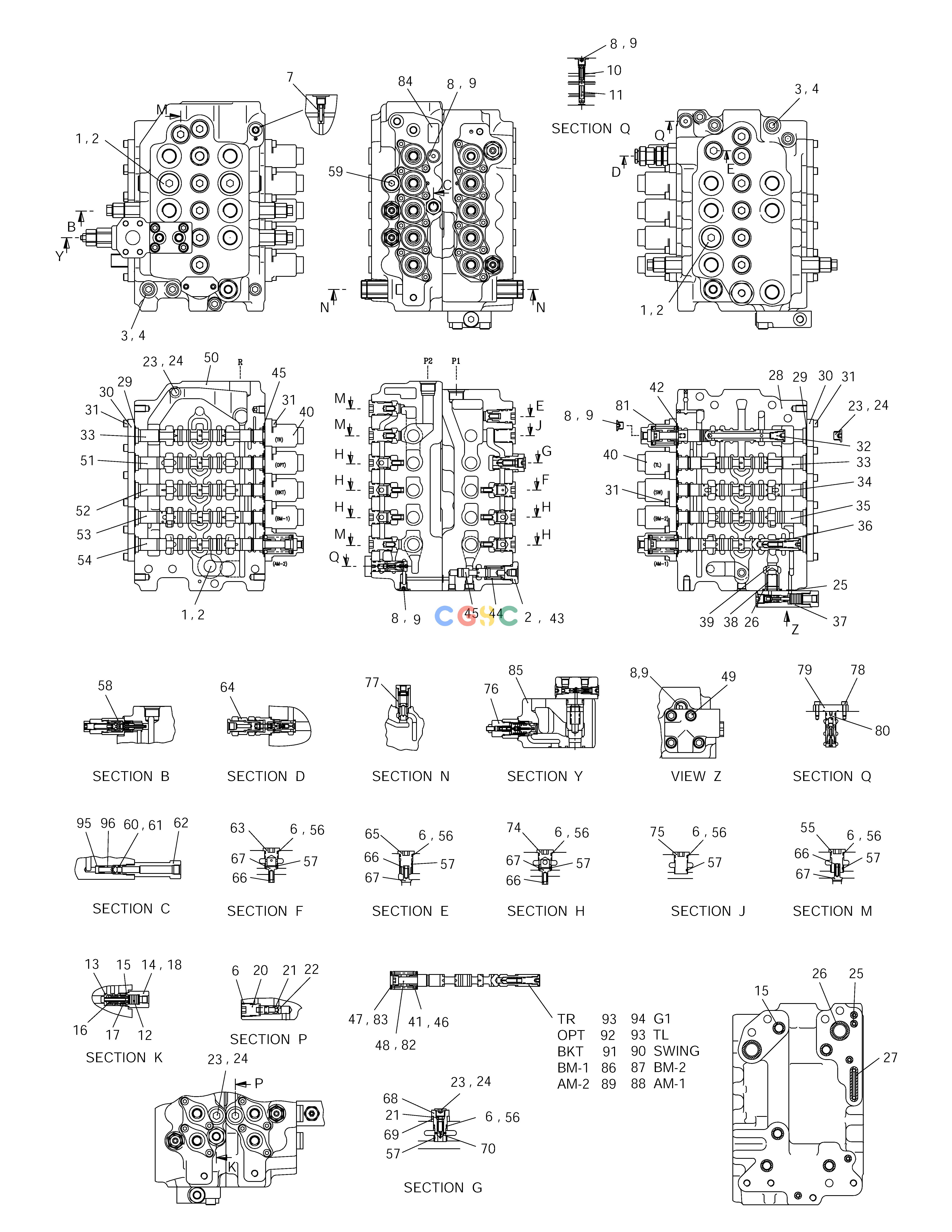 斗山零件查询CONTROL VALVE SOLAR 170LC-V Doosan parts catalog online