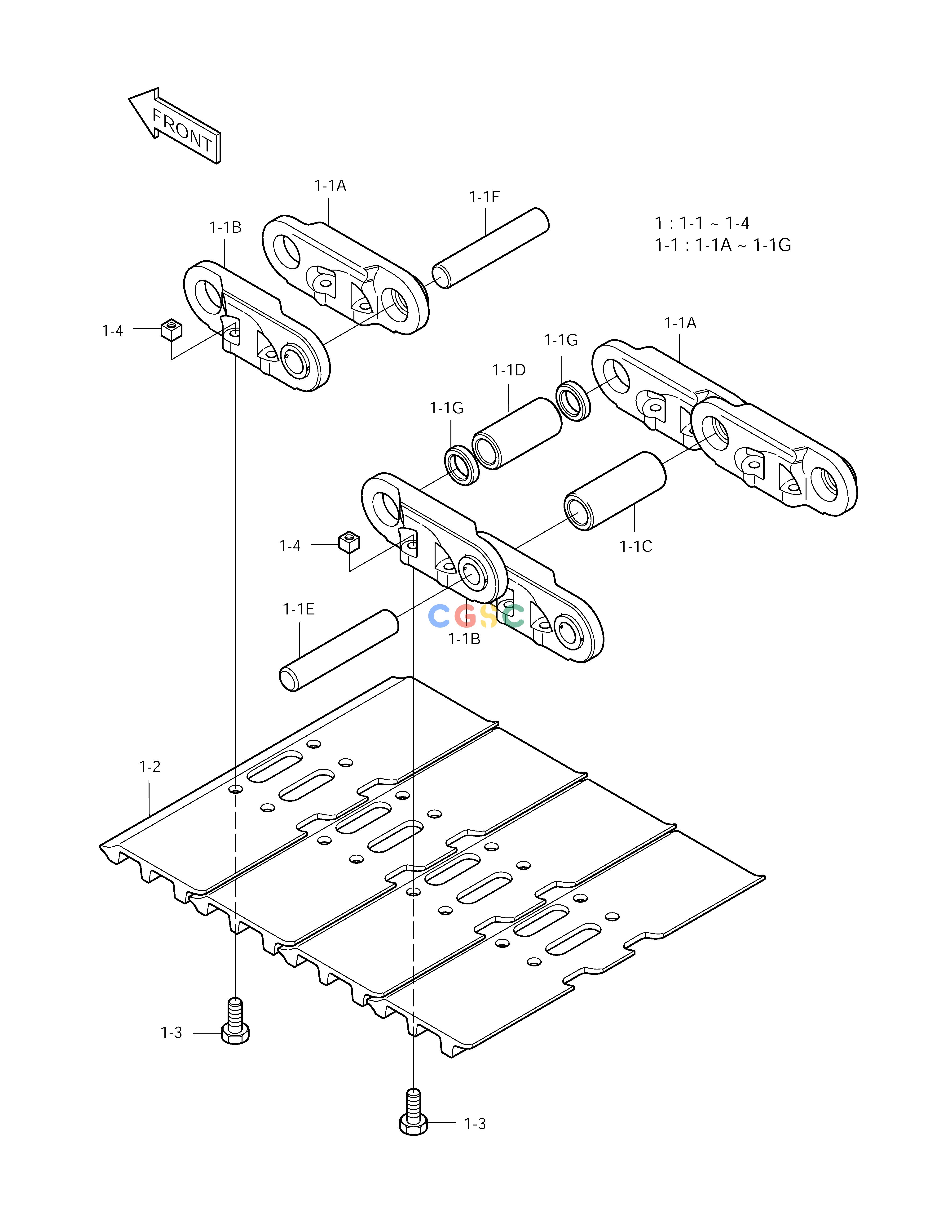 斗山零件查询TRACK SHOE ASS'Y-500G SOLAR 170LC-V Doosan parts catalog online