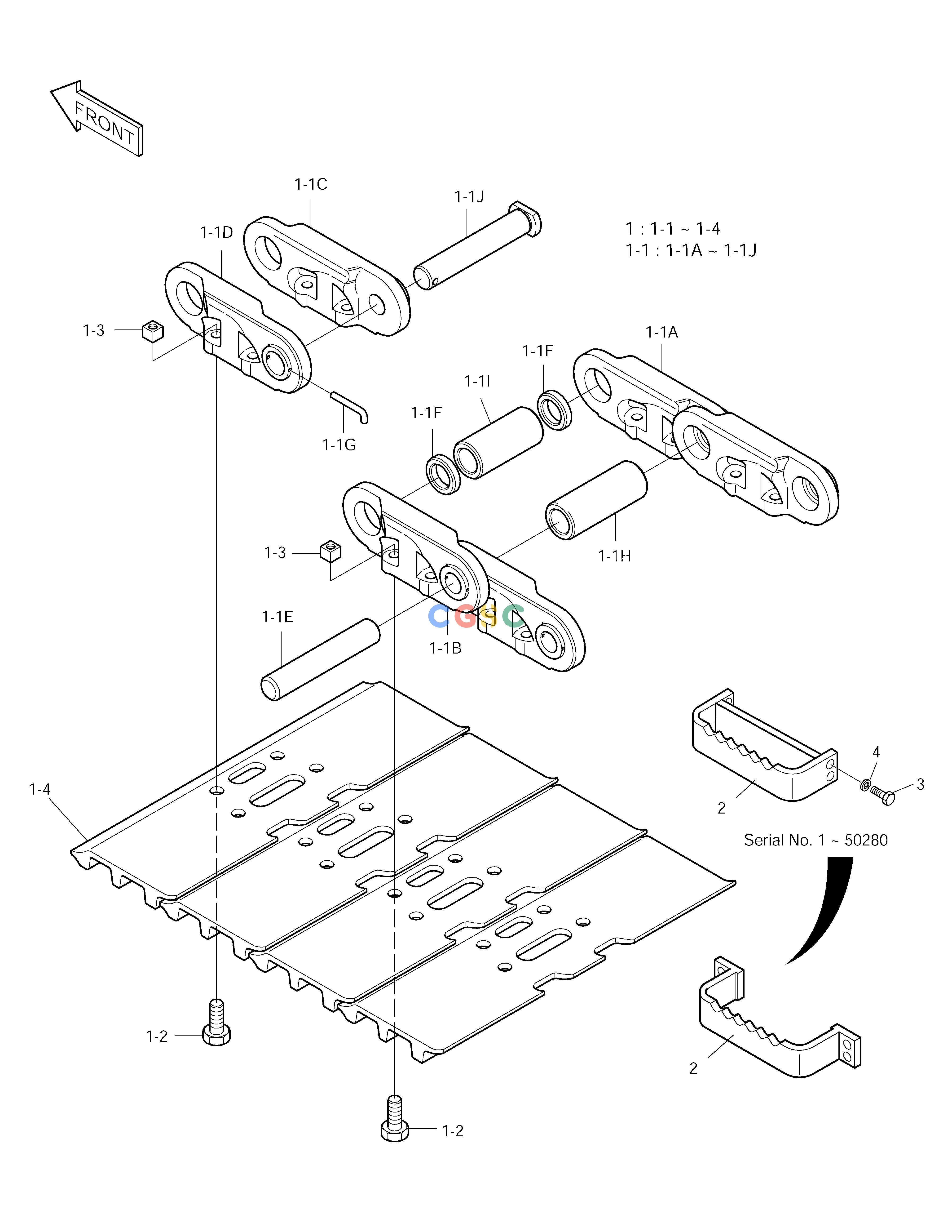 斗山零件查询TRACK SHOE ASS'Y-700G SOLAR 170LC-V Doosan parts catalog online