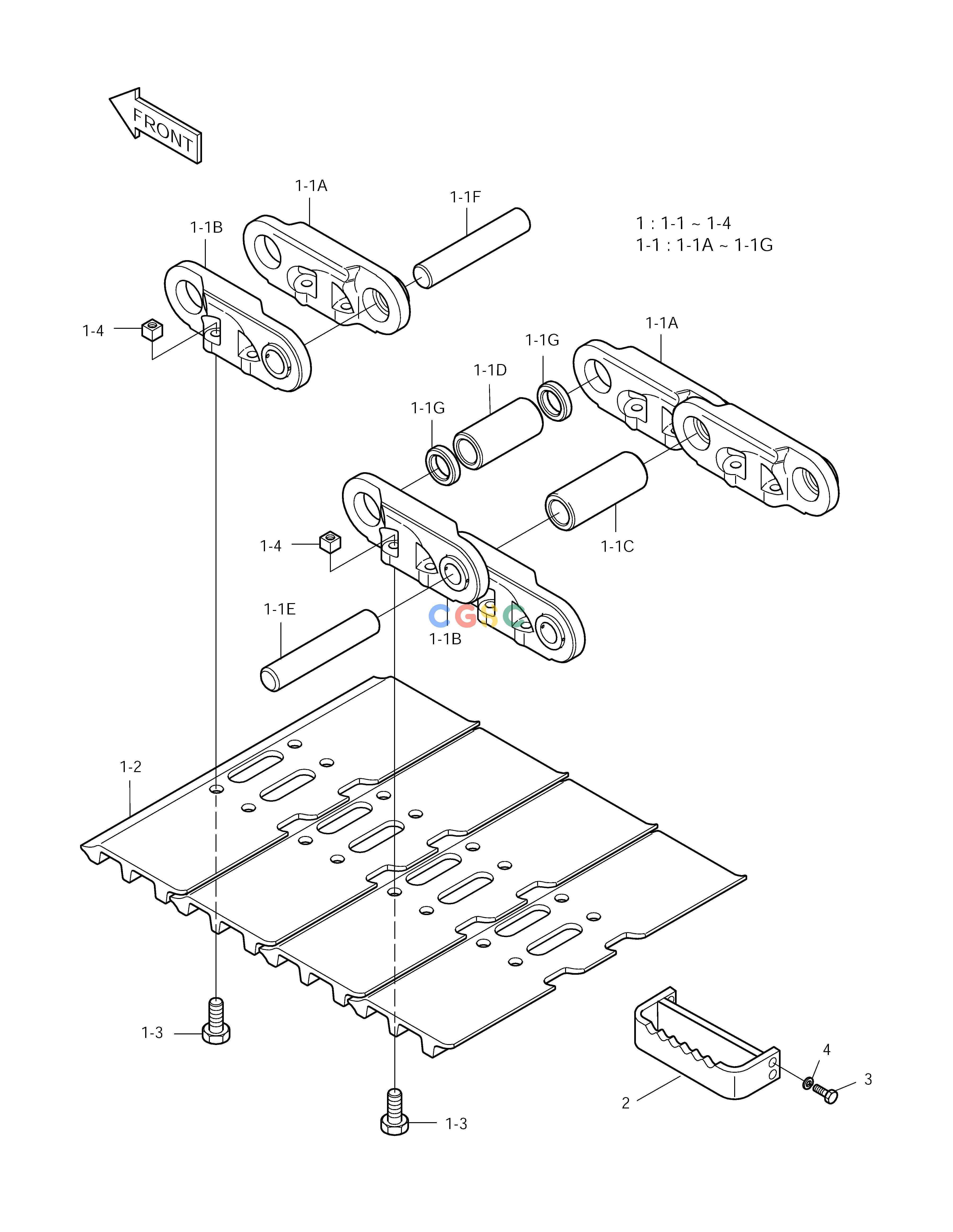 斗山零件查询TRACK SHOE ASS'Y-800G SOLAR 170LC-V Doosan parts catalog online