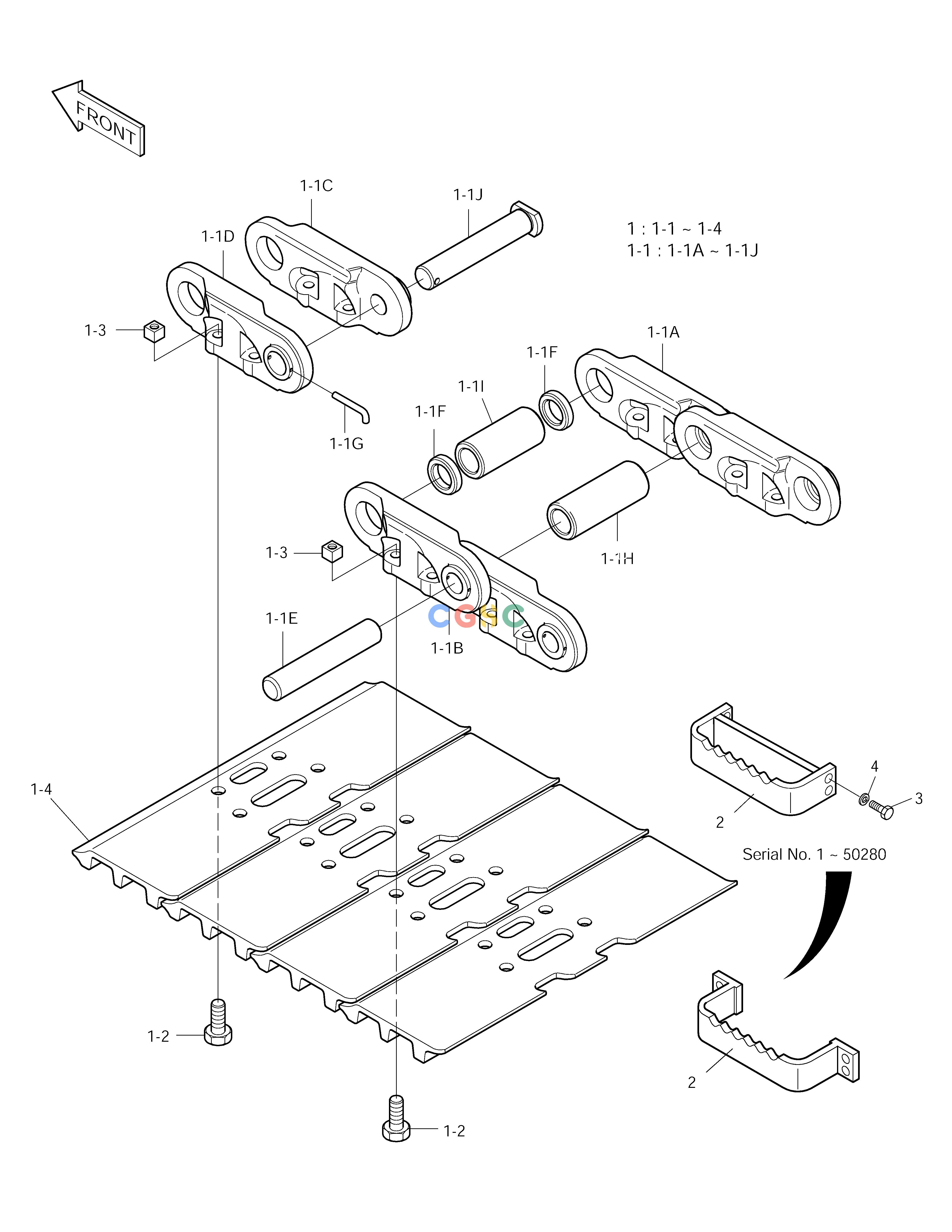 斗山零件查询TRACK SHOE ASS'Y-900G SOLAR 170LC-V Doosan parts catalog online