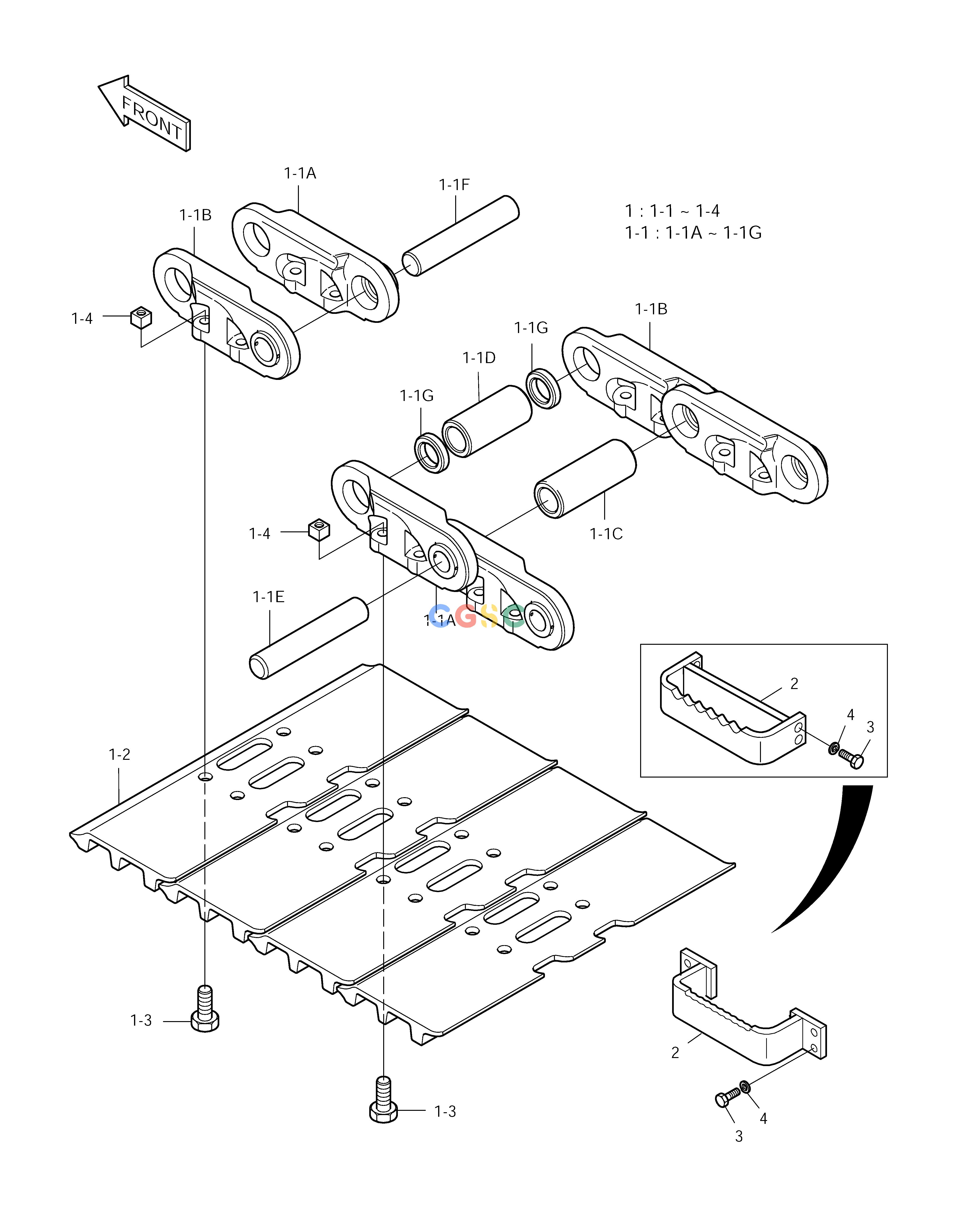 斗山零件查询TRACK SHOE ASS'Y-800G-INTERTRACTOR SOLAR 170LC-V Doosan parts catalog online