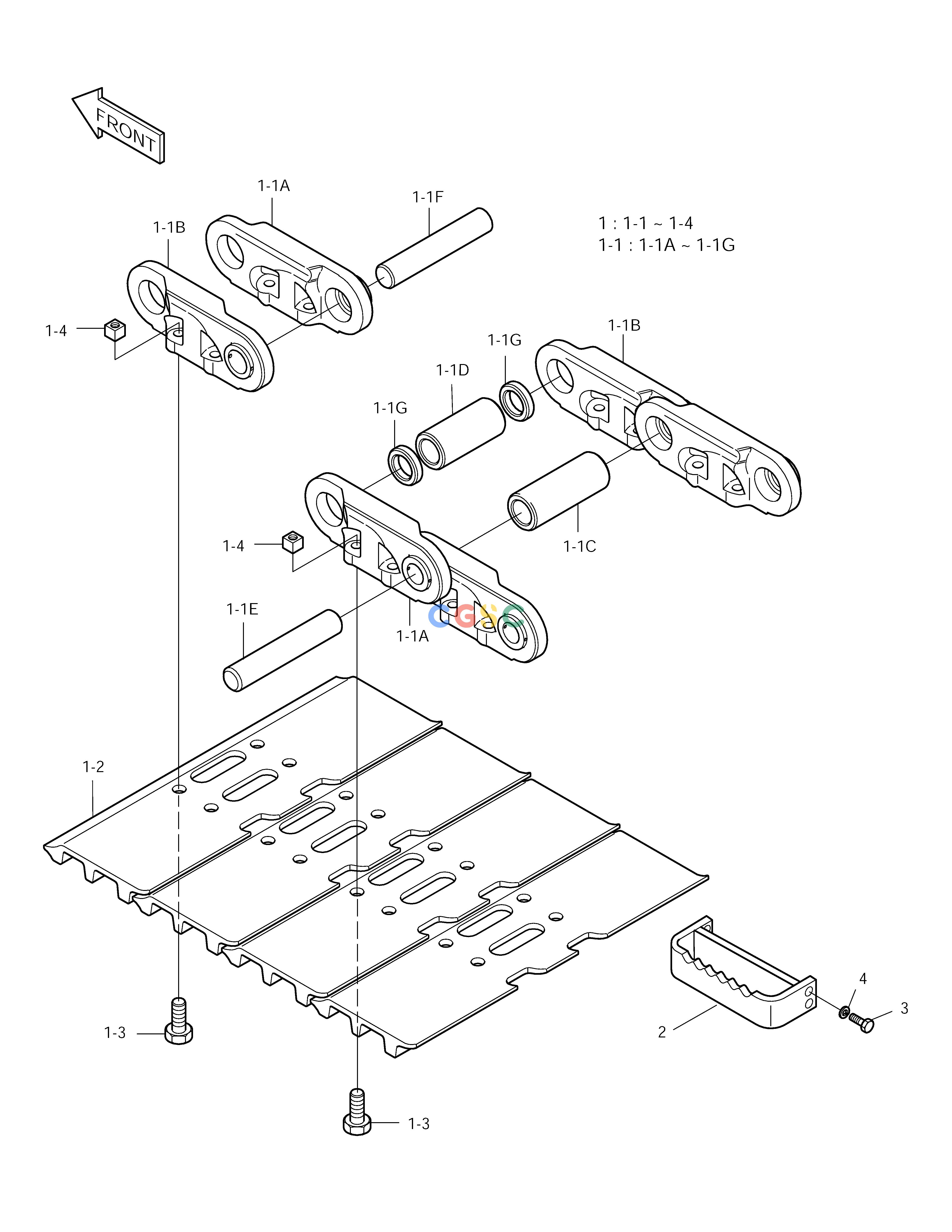 斗山零件查询TRACK SHOE ASS'Y-850G-INTERTRACTOR SOLAR 170LC-V Doosan parts catalog online