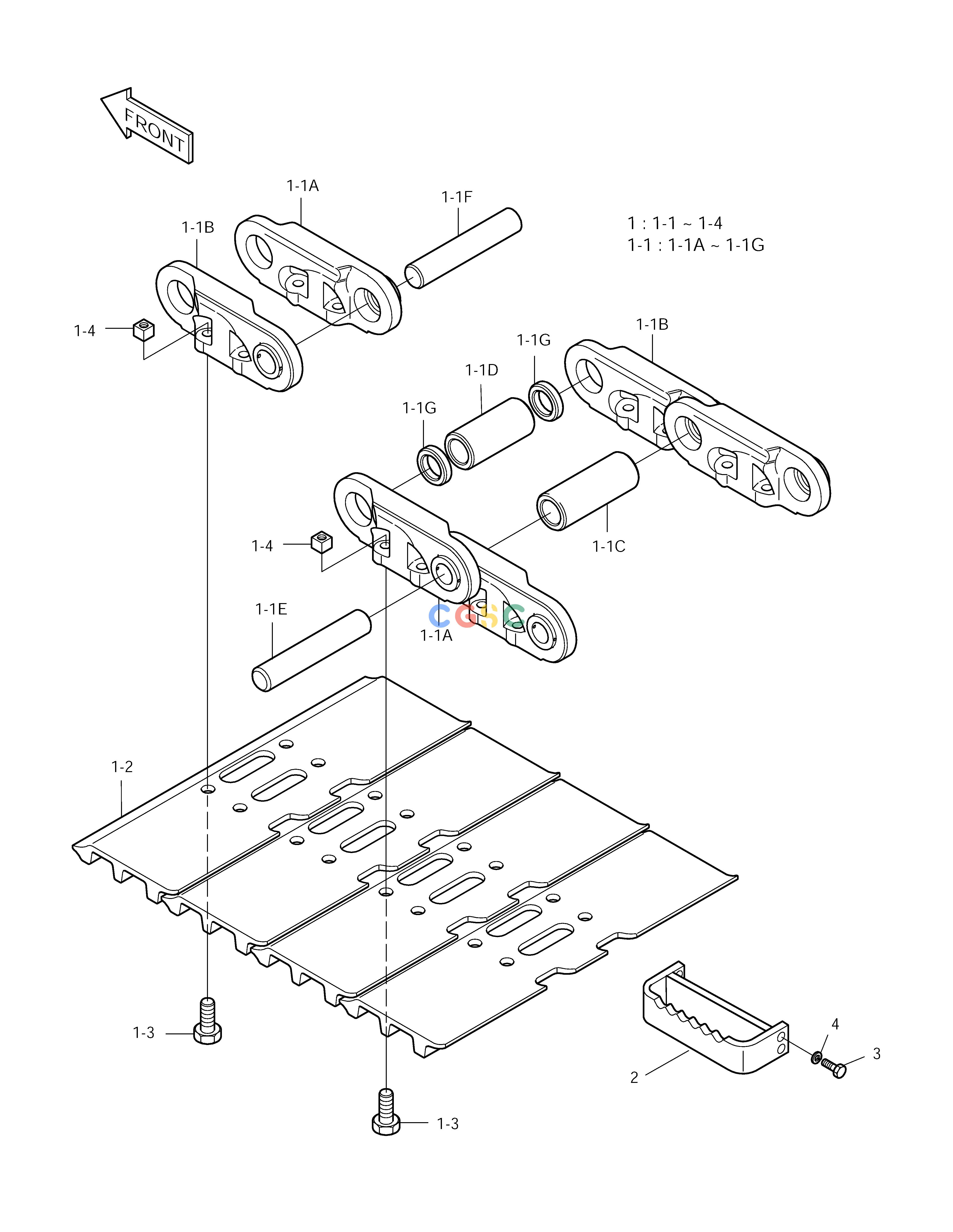 斗山零件查询TRACK SHOE ASS'Y-900G KN469-INTERTRACTOR SOLAR 170LC-V Doosan parts catalog online