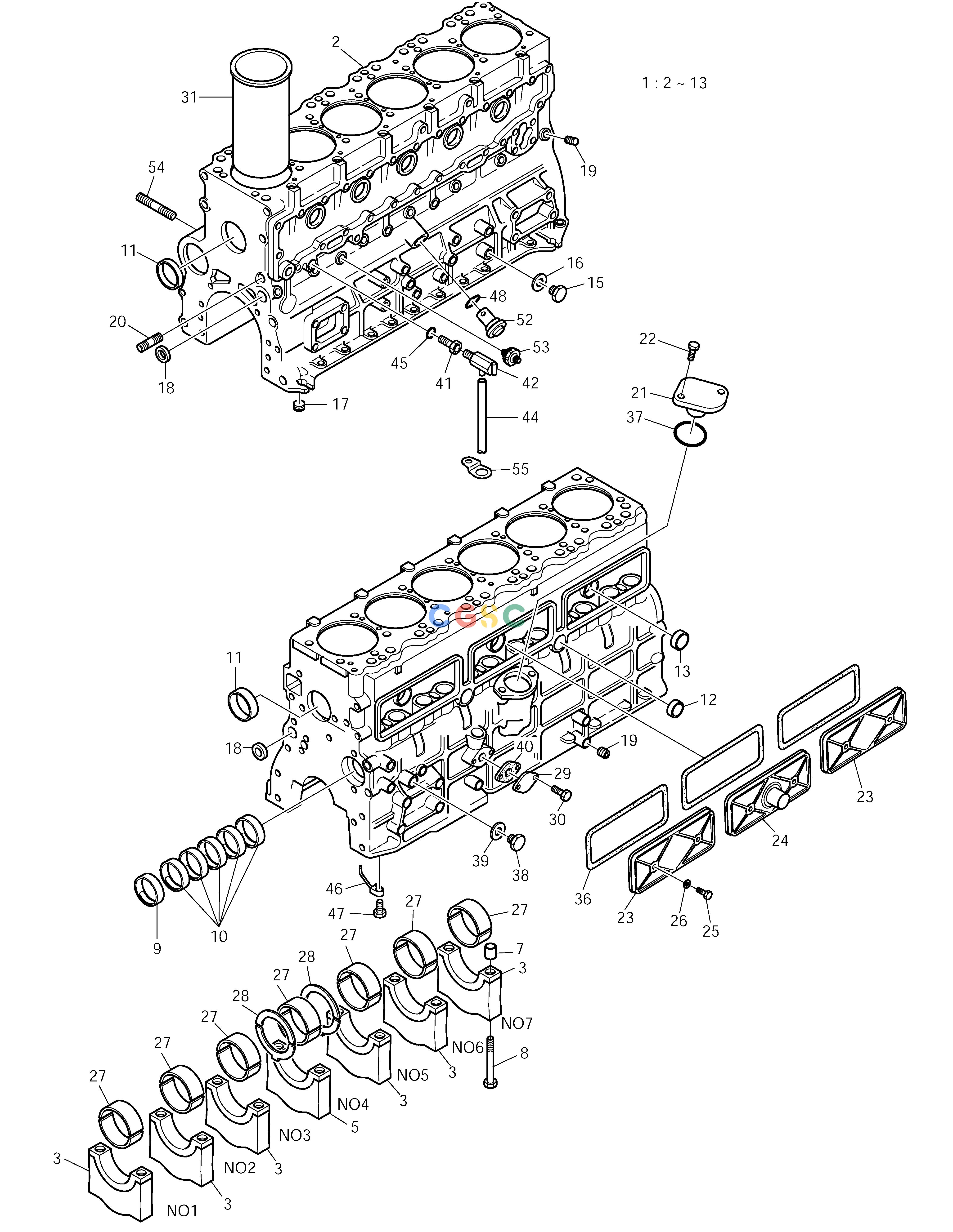 斗山零件查询CYLINDER BLOCK SOLAR 255LC-V Doosan parts catalog online
