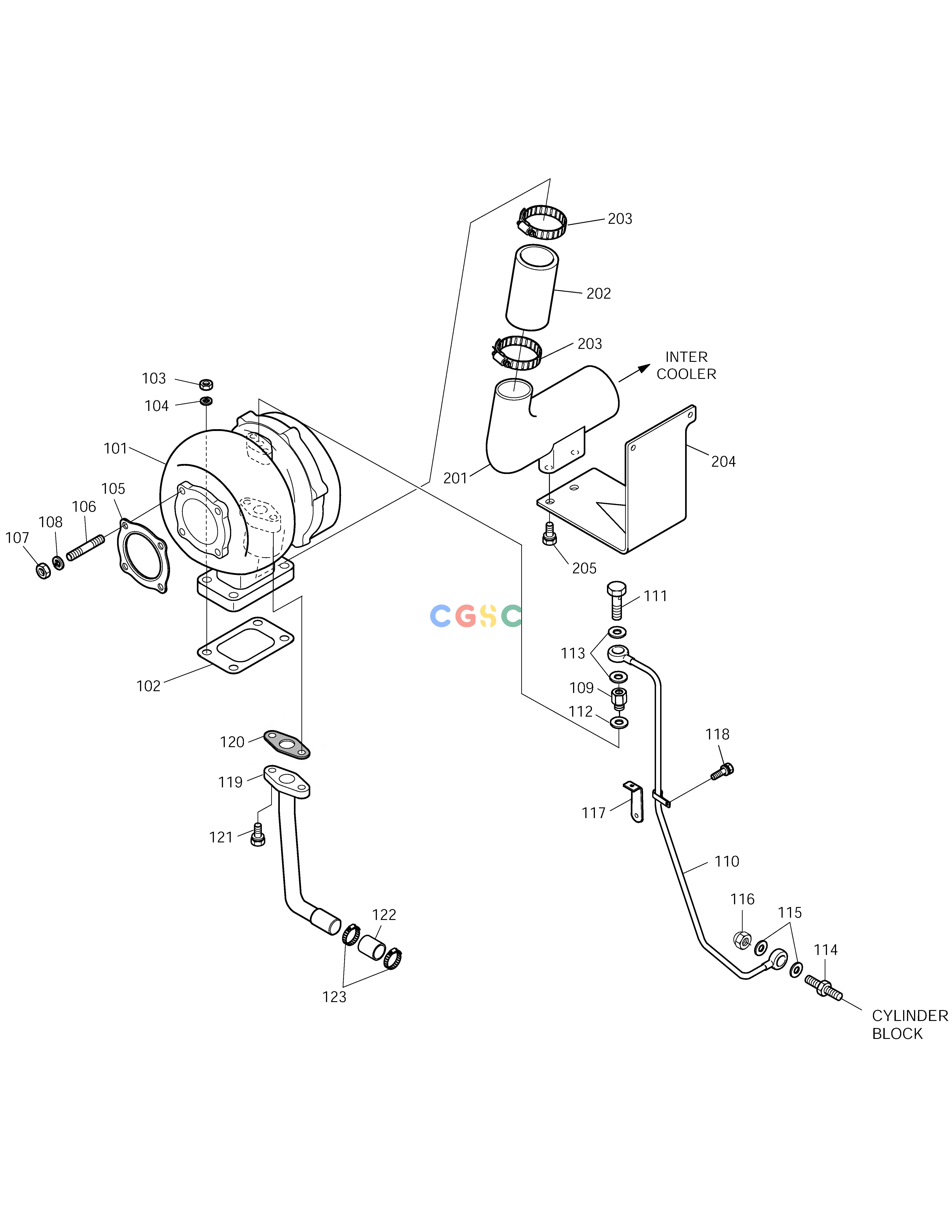 斗山零件查询TURBO CHARGER & OIL PIPE SOLAR 255LC-V Doosan parts catalog online