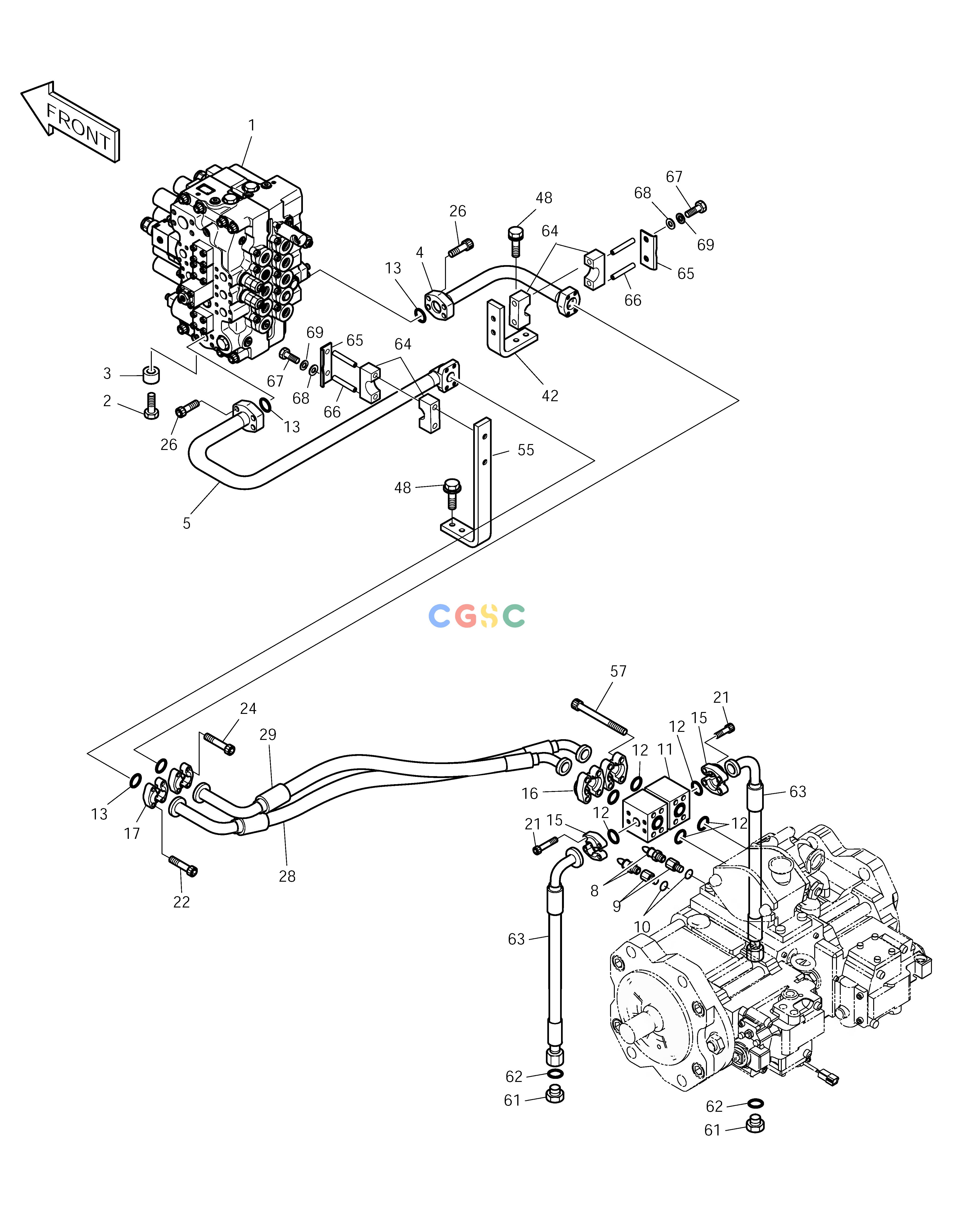 斗山零件查询MAIN PIPING(1) SOLAR 255LC-V Doosan parts catalog online