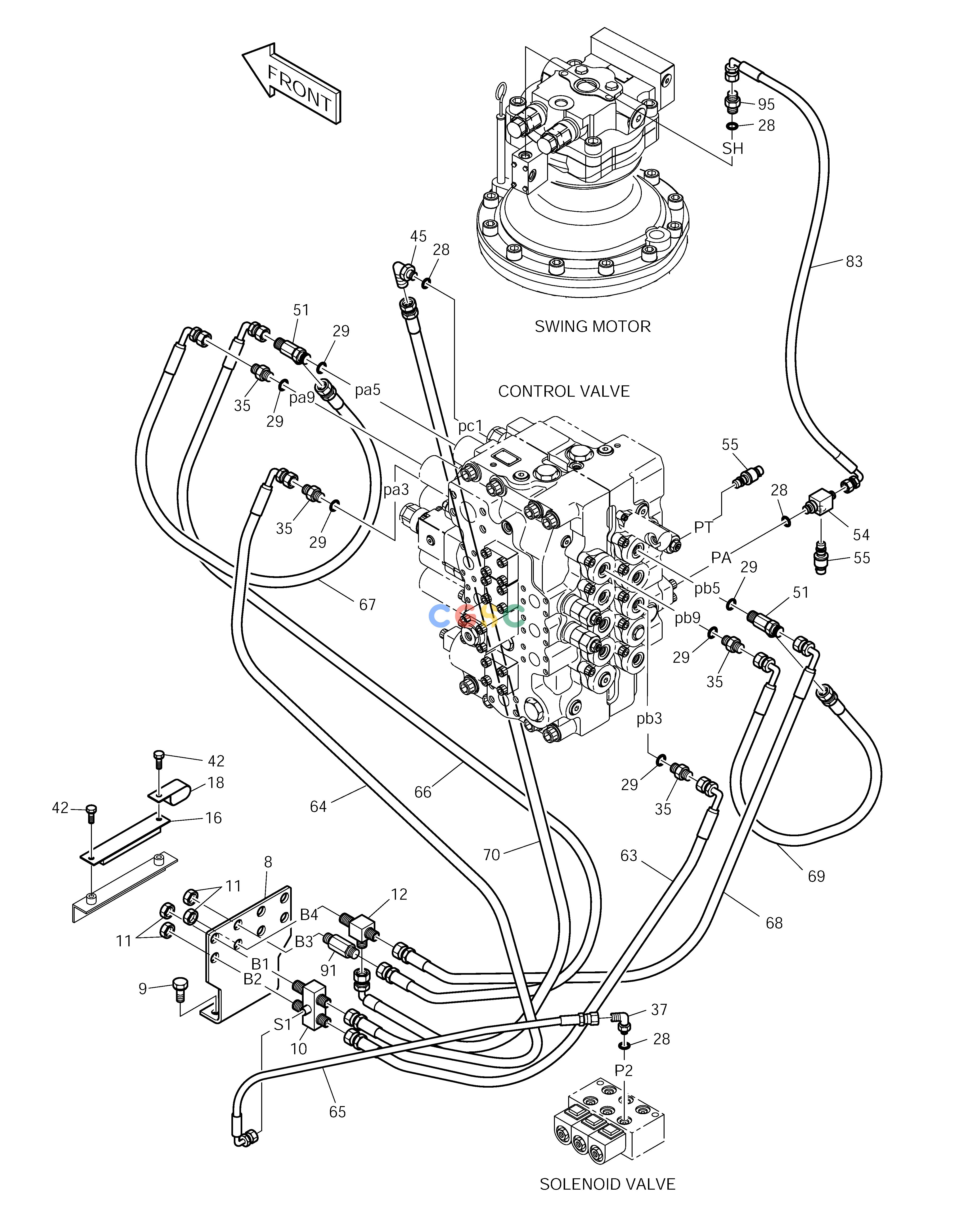 斗山零件查询PILOT PIPING(3) SOLAR 255LC-V Doosan parts catalog online