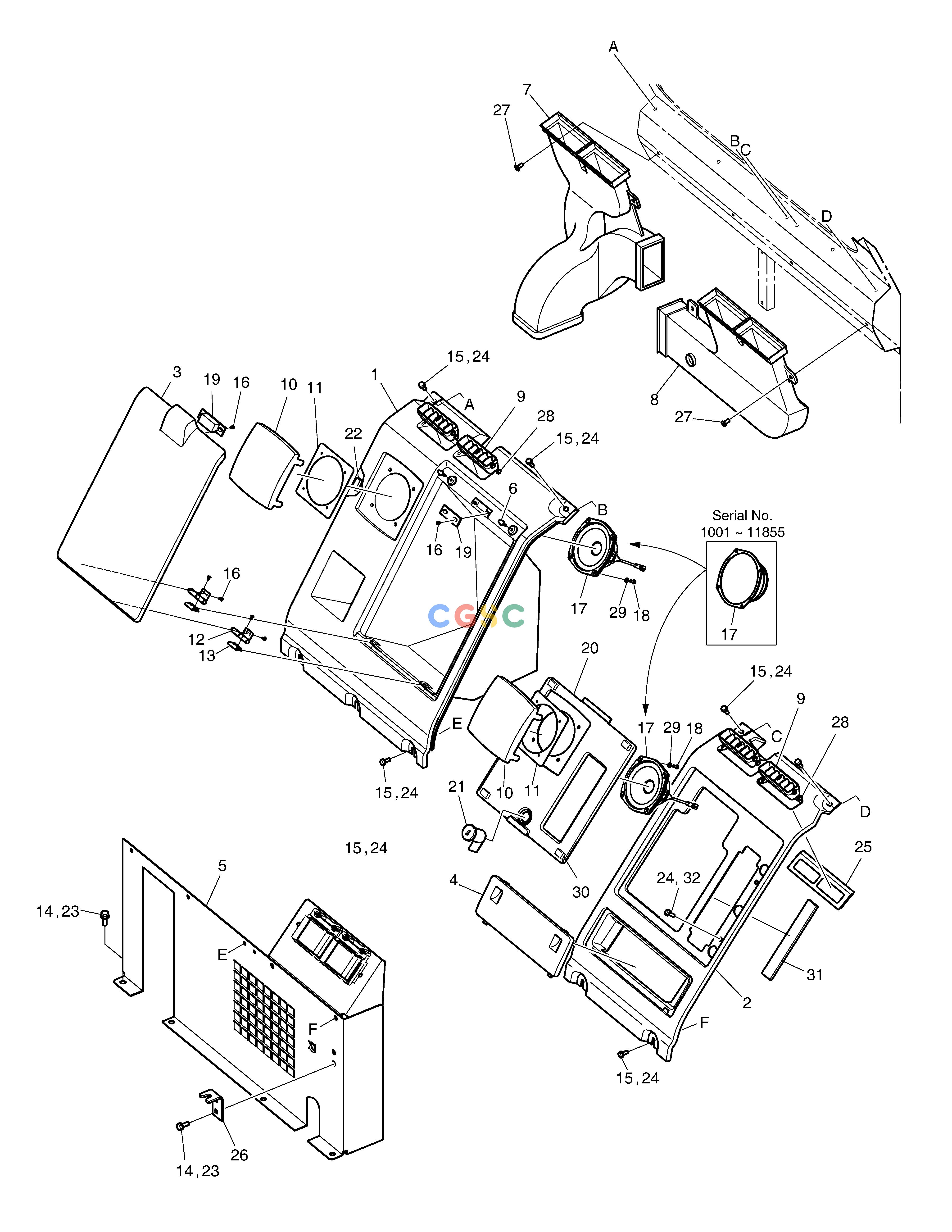 斗山零件查询HEATER COVER ASS'Y SOLAR 255LC-V Doosan parts catalog online