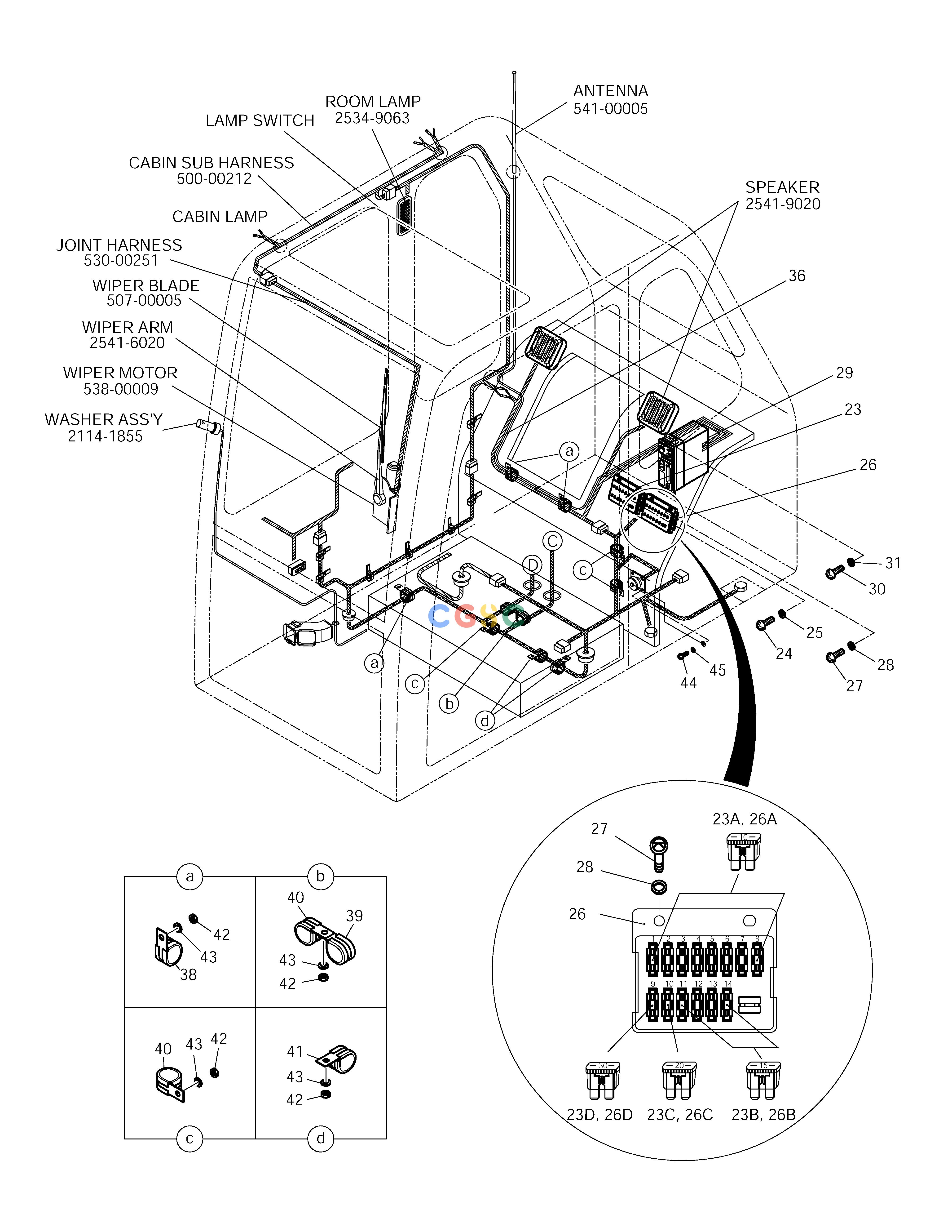 斗山零件查询ELECTRIC PARTS(4)-CABIN SOLAR 255LC-V Doosan parts catalog online
