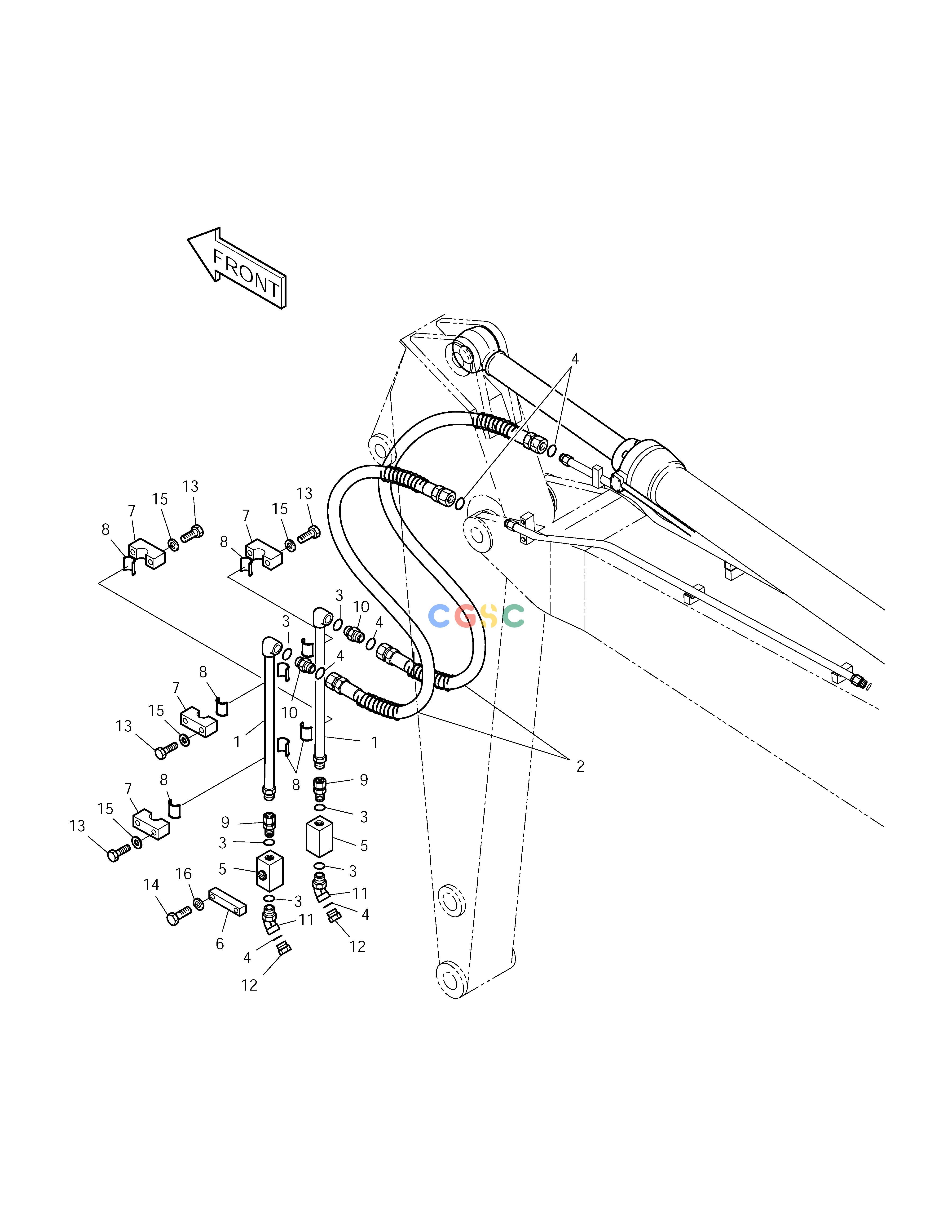 斗山零件查询ARM PIPING-ARM 3.0m(ONE & TWO WAY) SOLAR 255LC-V Doosan parts catalog online
