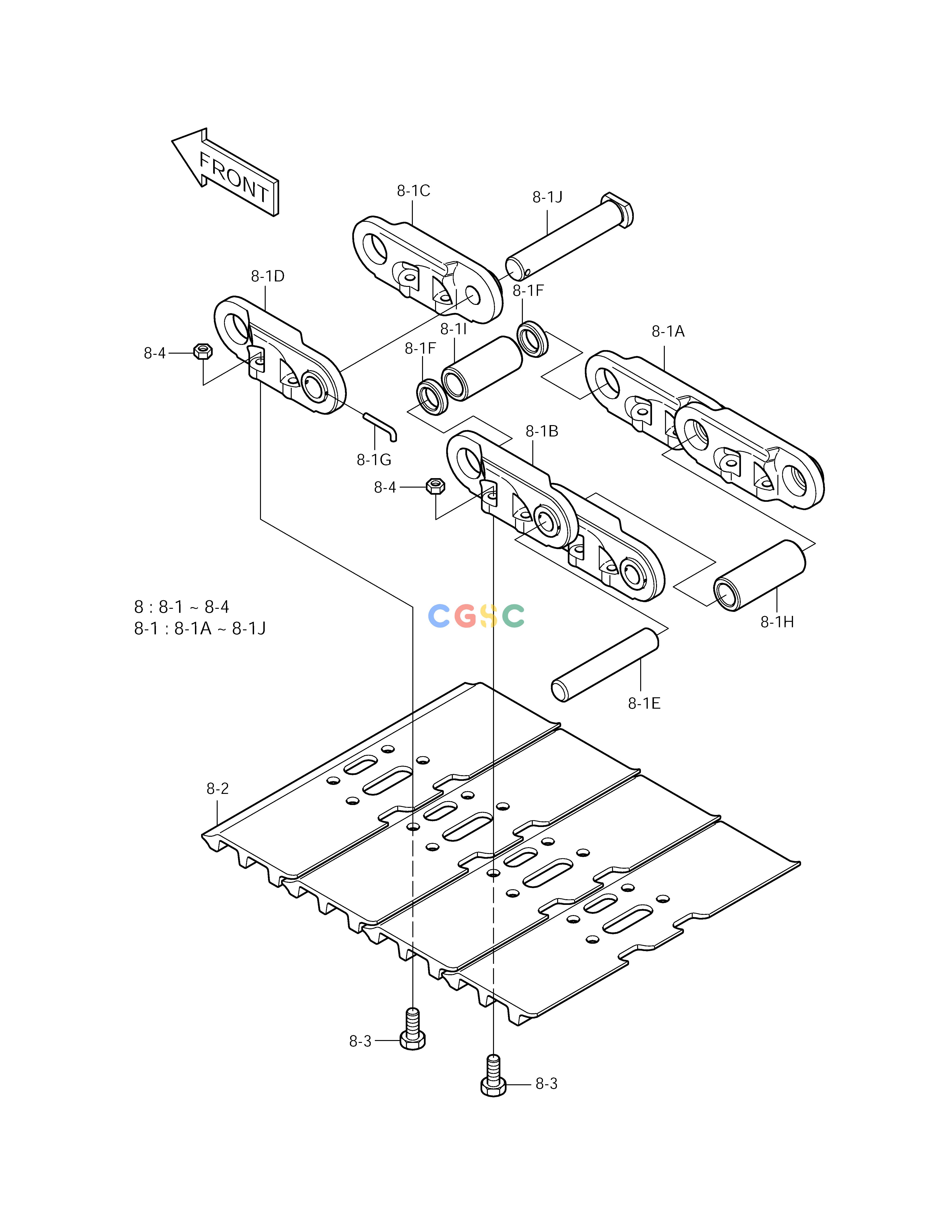 斗山零件查询TRACK SHOE ASS'Y-600G SOLAR 255LC-V Doosan parts catalog online