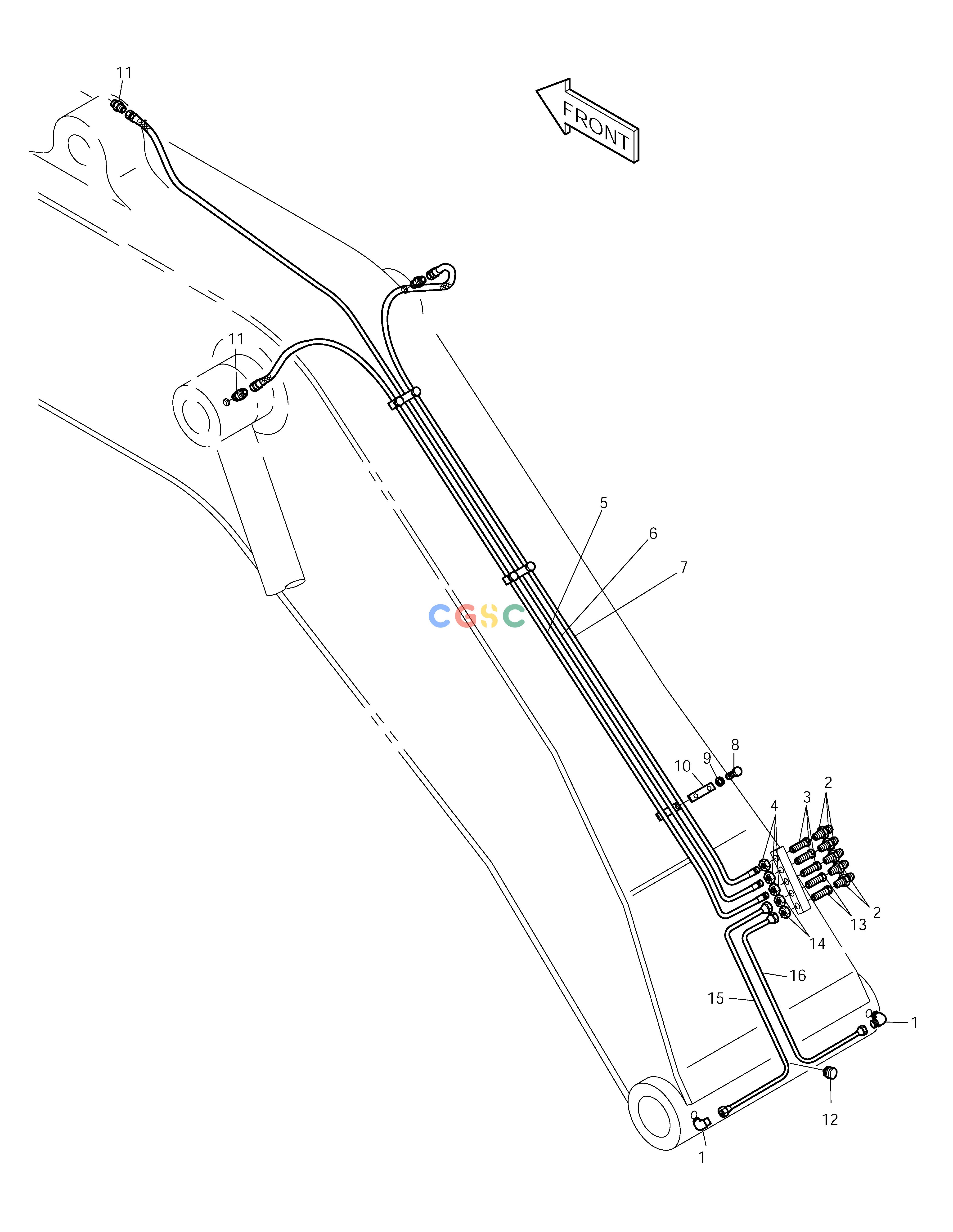 斗山零件查询FRONT LUBRICATION PIPING SOLAR 255LC-V Doosan parts catalog online