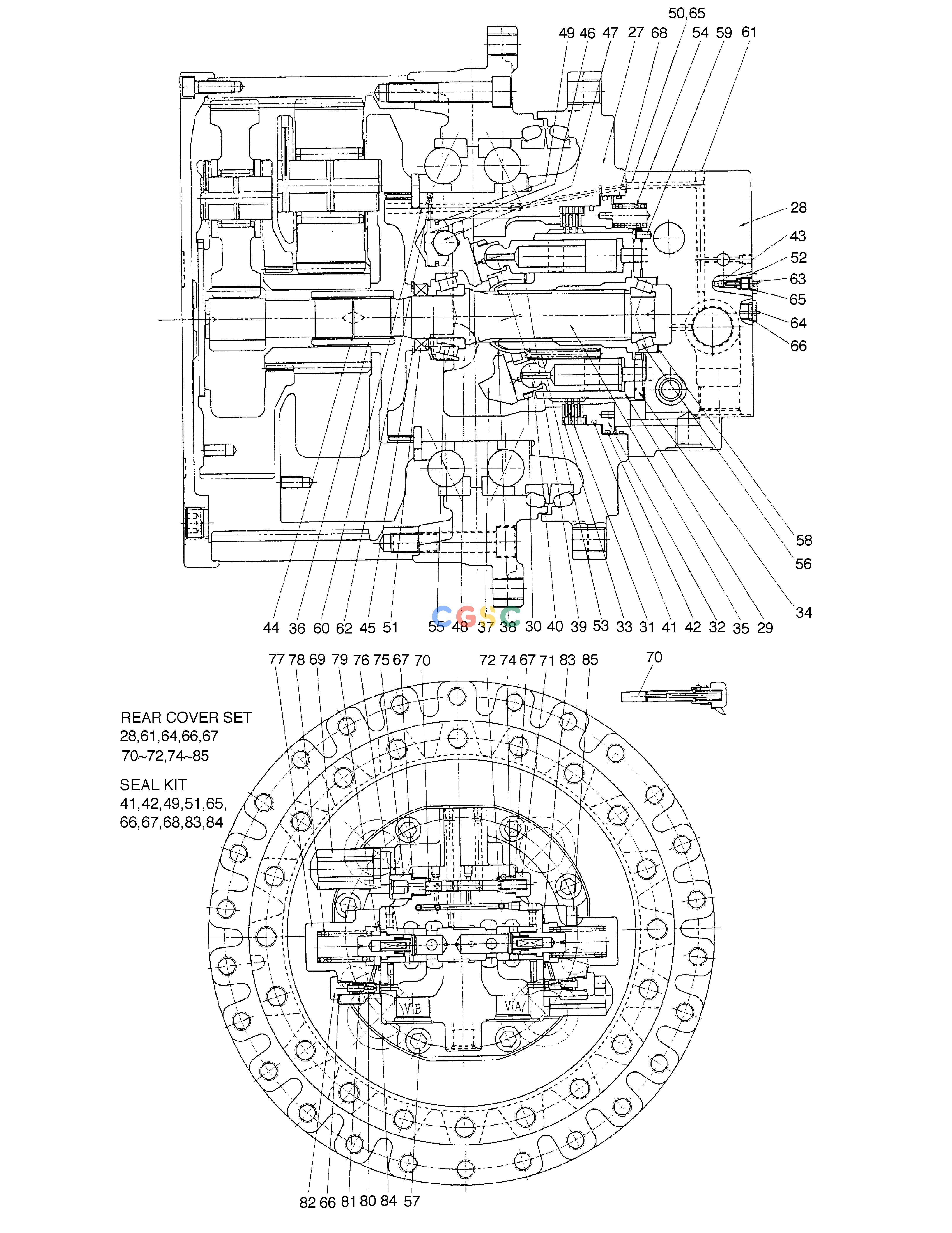 斗山零件查询TRAVEL MOTOR SOLAR 255LC-V Doosan parts catalog online